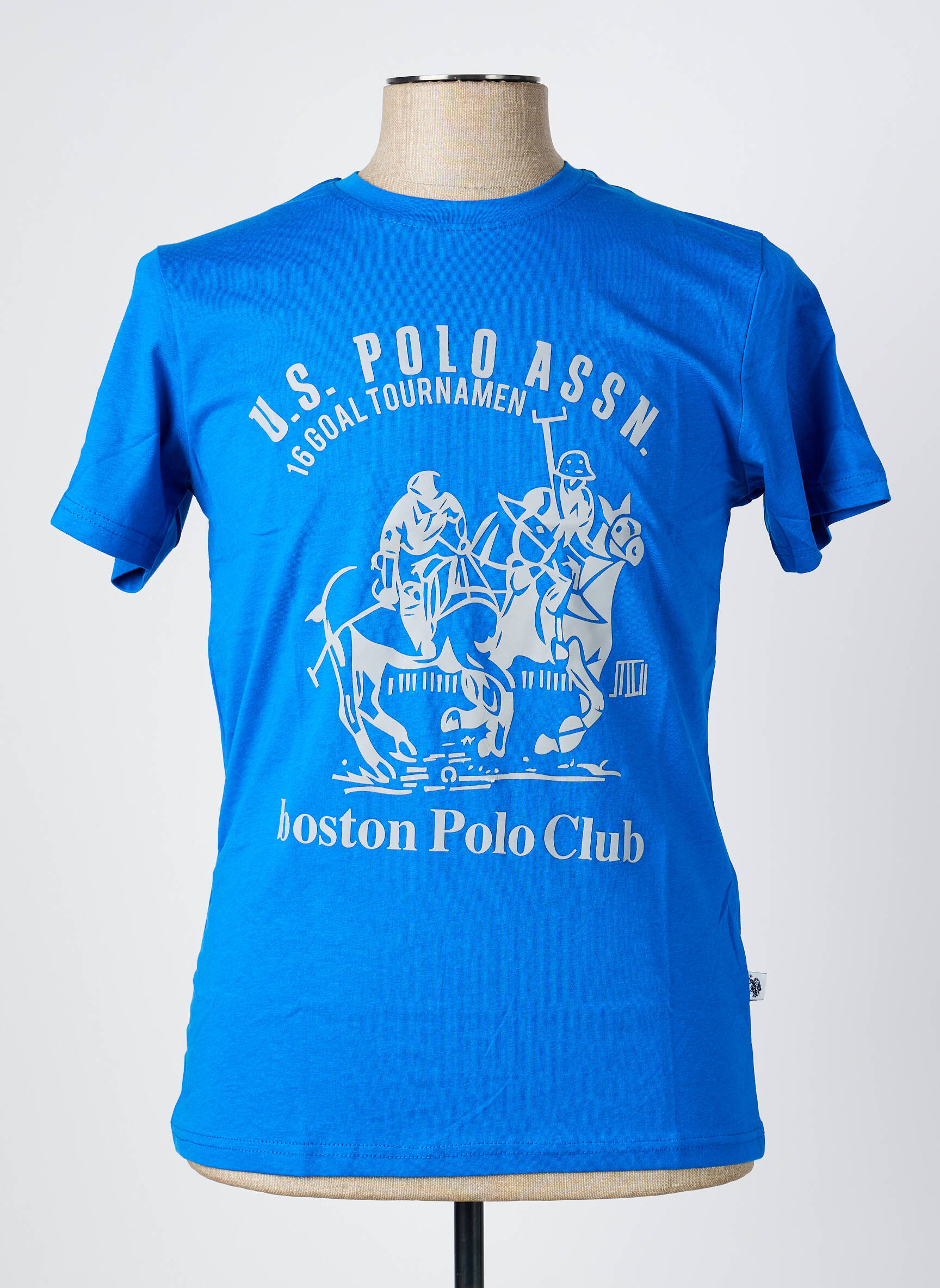 T-marškinys tamprumas trumpas rankovės šviesiai mėlyna U.S. POLO ASSN vyras