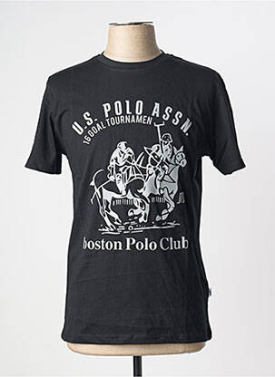 T-marškinys centrinė iškirptė trumpas rankovės juodas U.S. POLO ASSN vyras