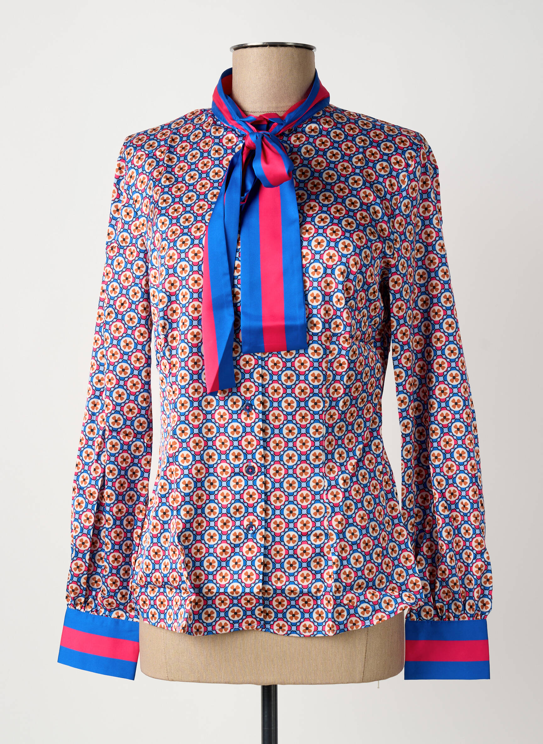 Moteriškas marškinys gėlių raštas ilgos rankovės mėlyna HAWES & CURTIS moteris