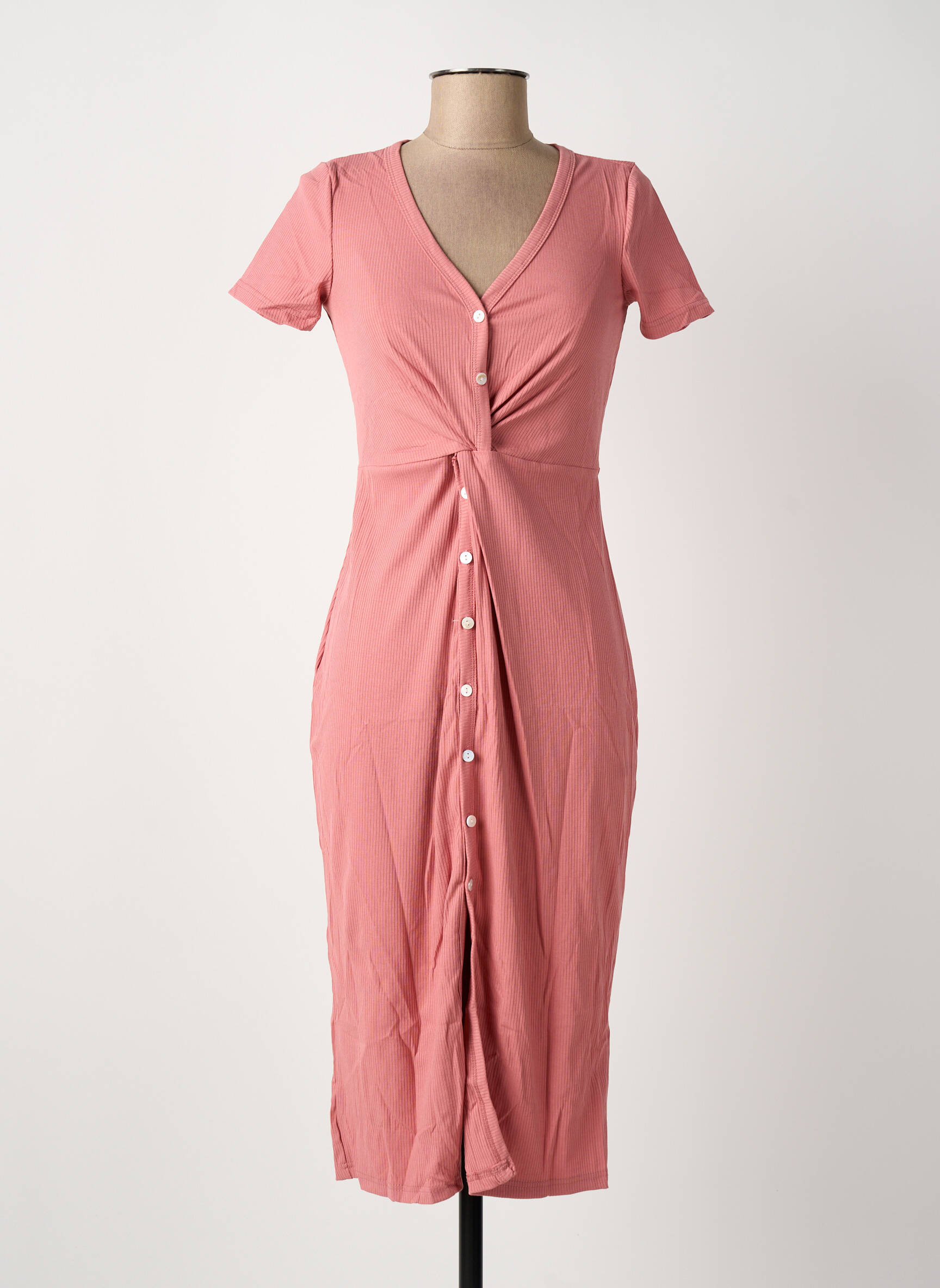 Pusilgių suknelė trumpas rankovės trumpas rankovės rožinė ROSA FASHION moteris
