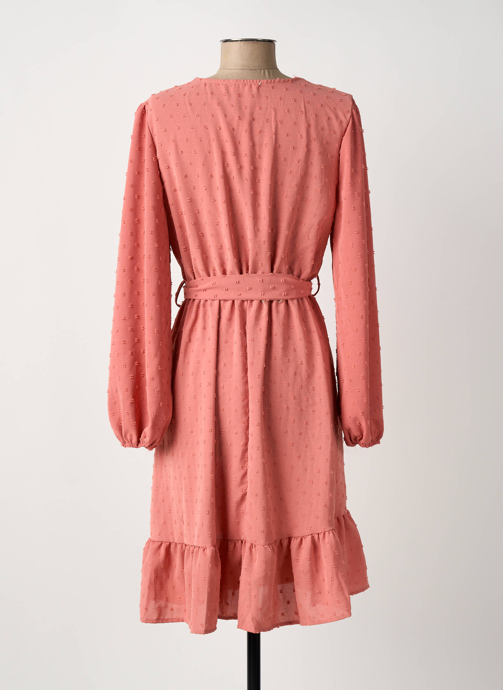 Pusilgių suknelė ilgos rankovės ilgos rankovės rožinė ROSA FASHION moteris