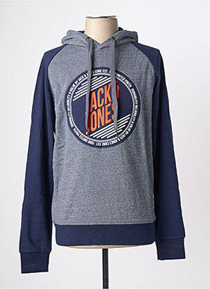 Kapišonas siuvinėjimas ilgos rankovės mėlyna JACK & JONES vyras