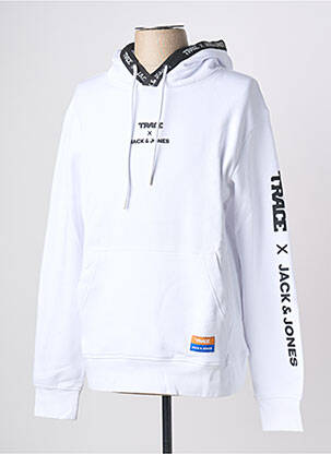 Kapišonas siuvinėjimas ilgos rankovės baltas JACK & JONES vyras