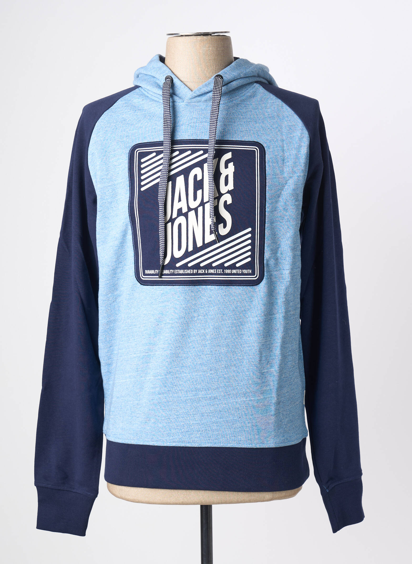 Kapišonas siuvinėjimas ilgos rankovės šviesiai mėlyna JACK & JONES vyras