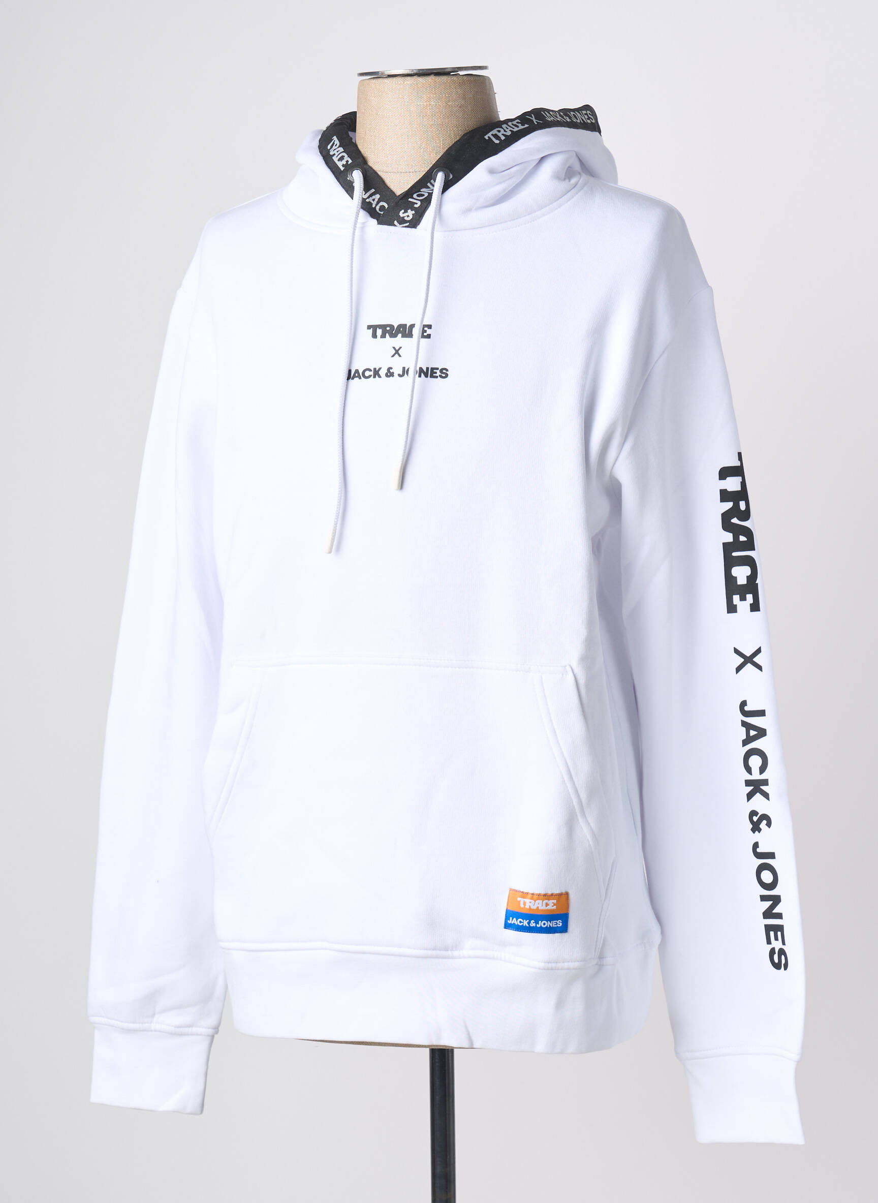 Kapišonas siuvinėjimas ilgos rankovės baltas JACK & JONES vyras