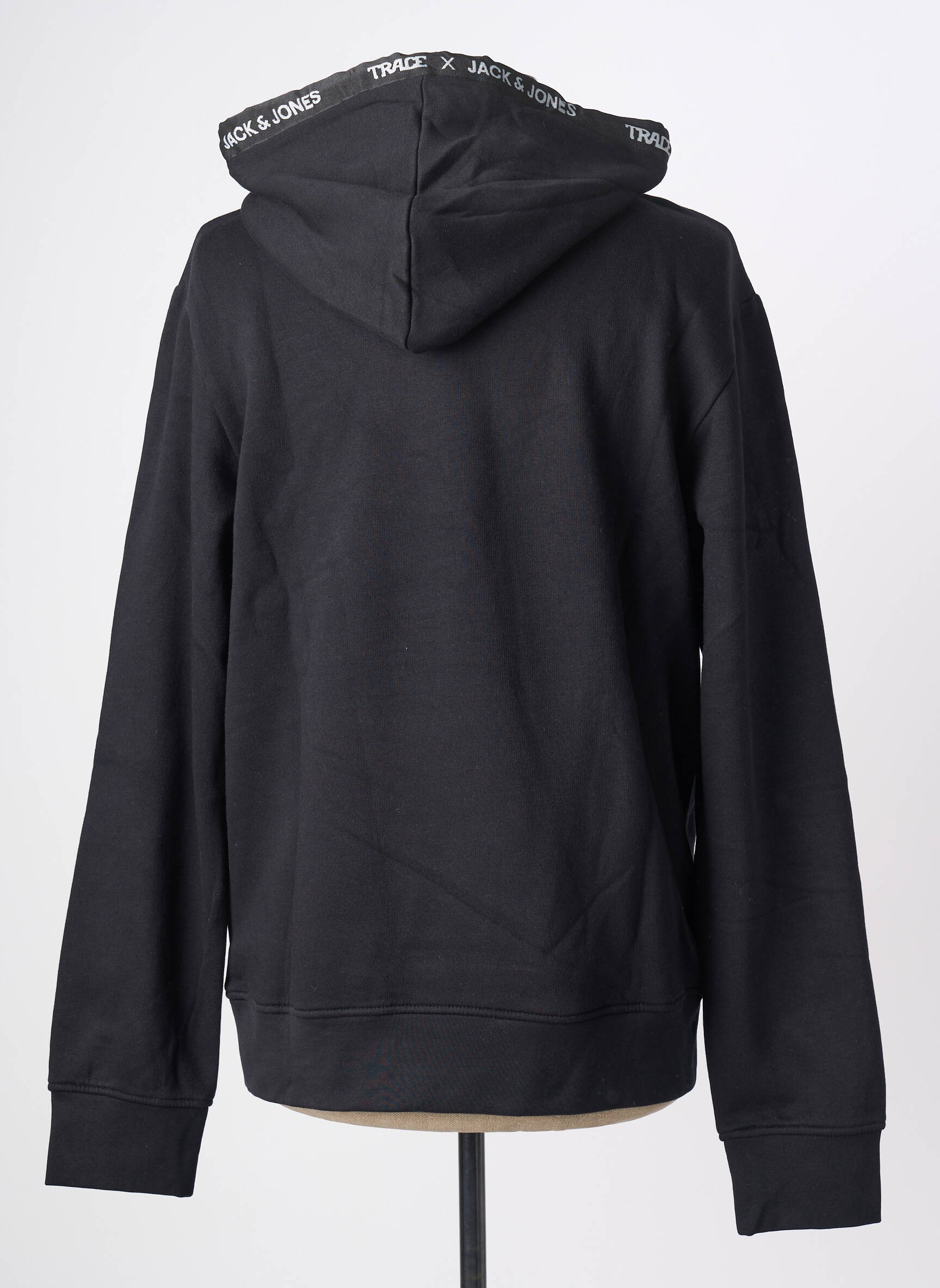Kapišonas siuvinėjimas ilgos rankovės juodas JACK & JONES vyras