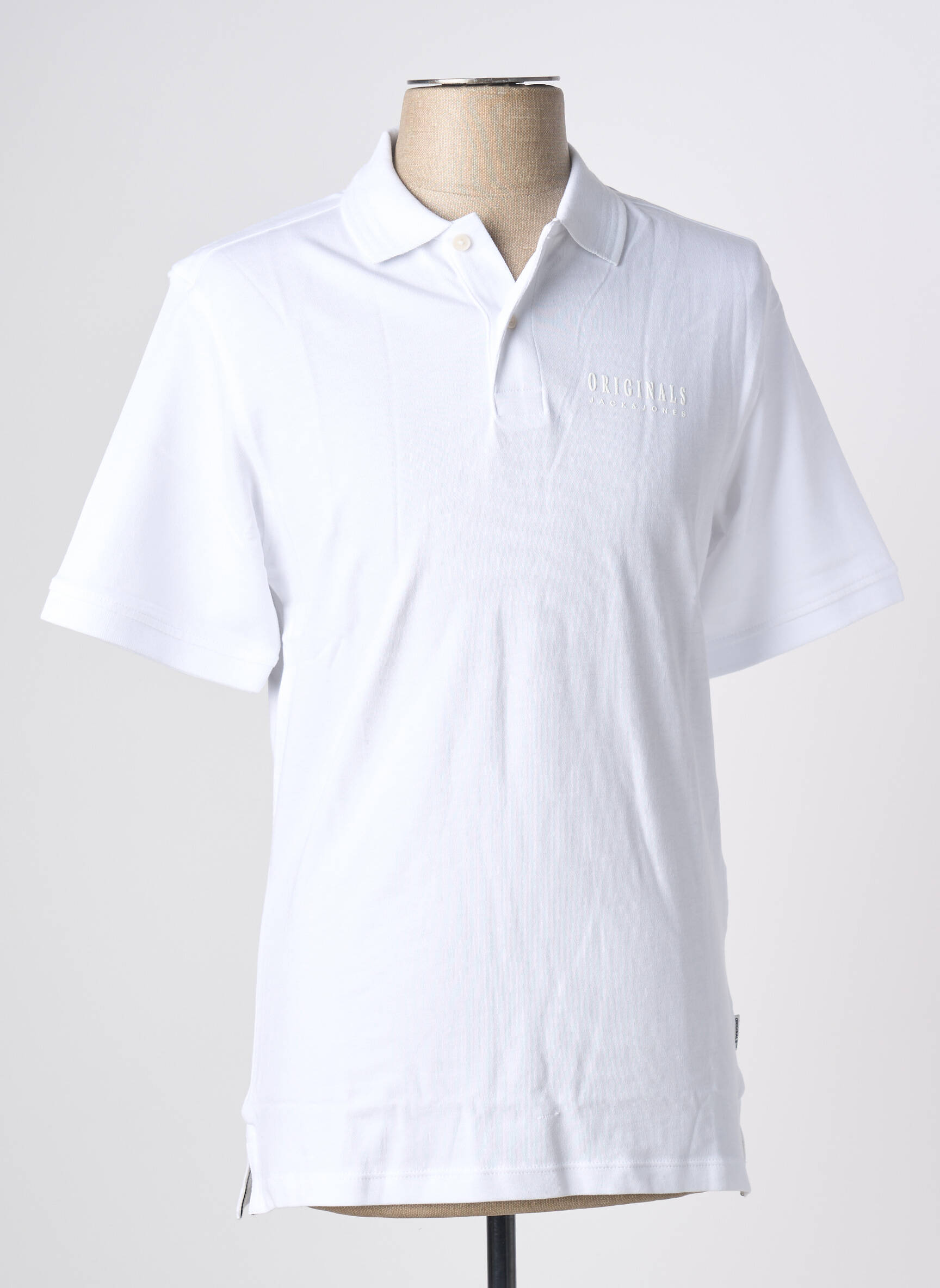 Polo tiesi kirpimas trumpas rankovės baltas JACK & JONES vyras