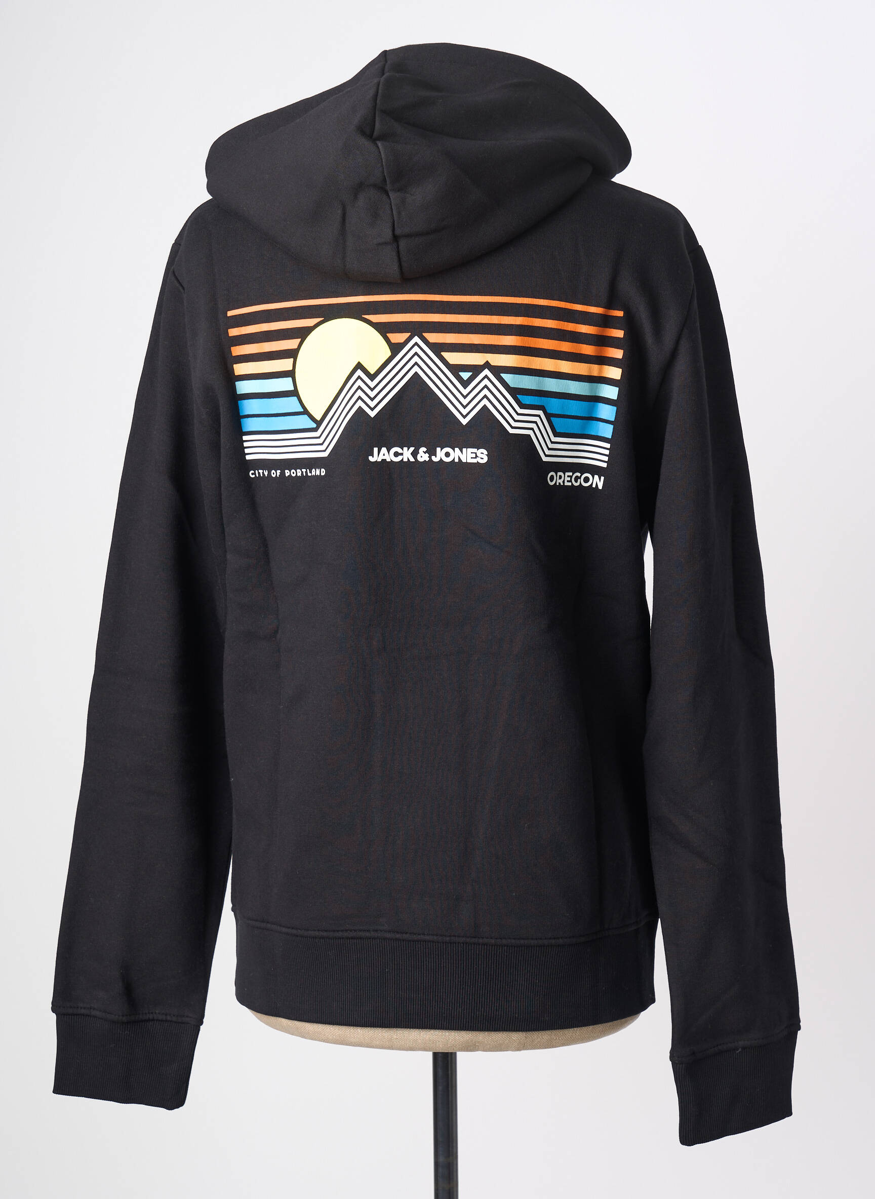 Kapišonas kišenės ilgos rankovės juodas JACK & JONES vyras