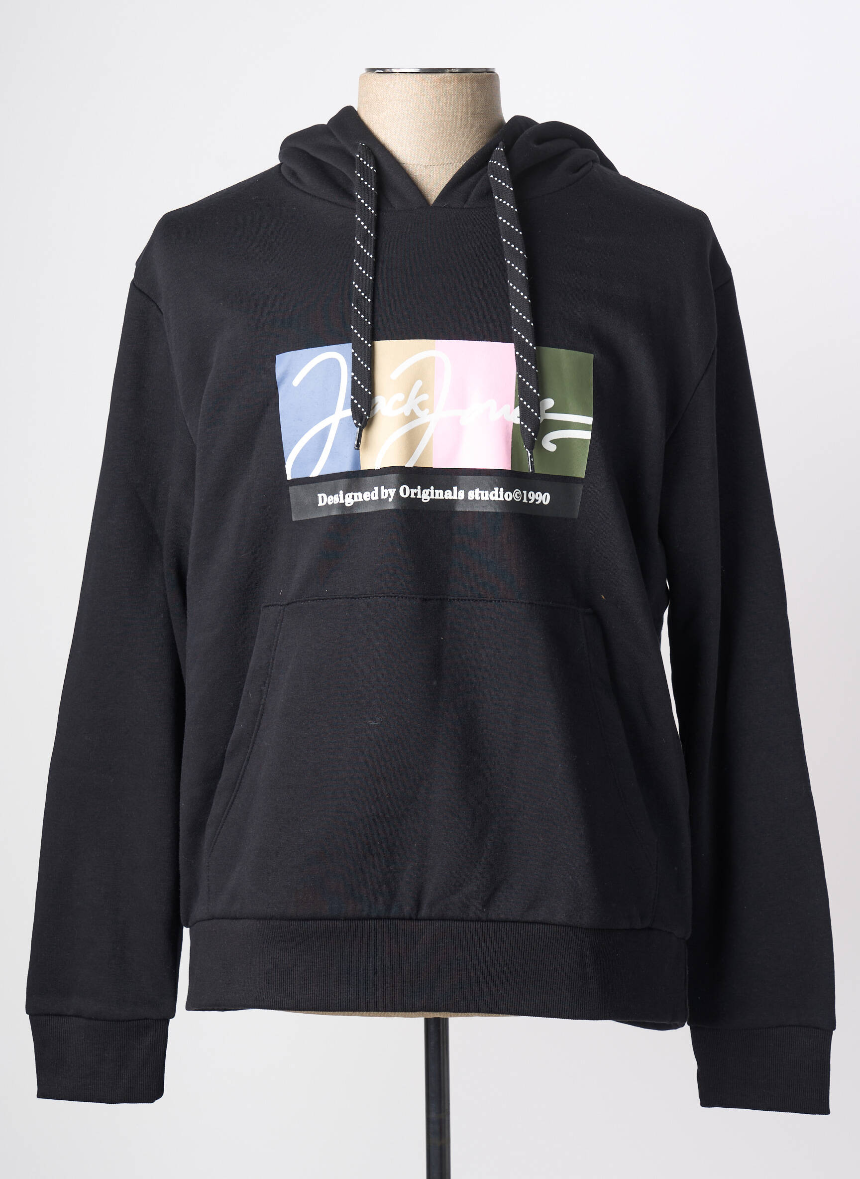 Kapišonas kišenės ilgos rankovės juodas JACK & JONES vyras