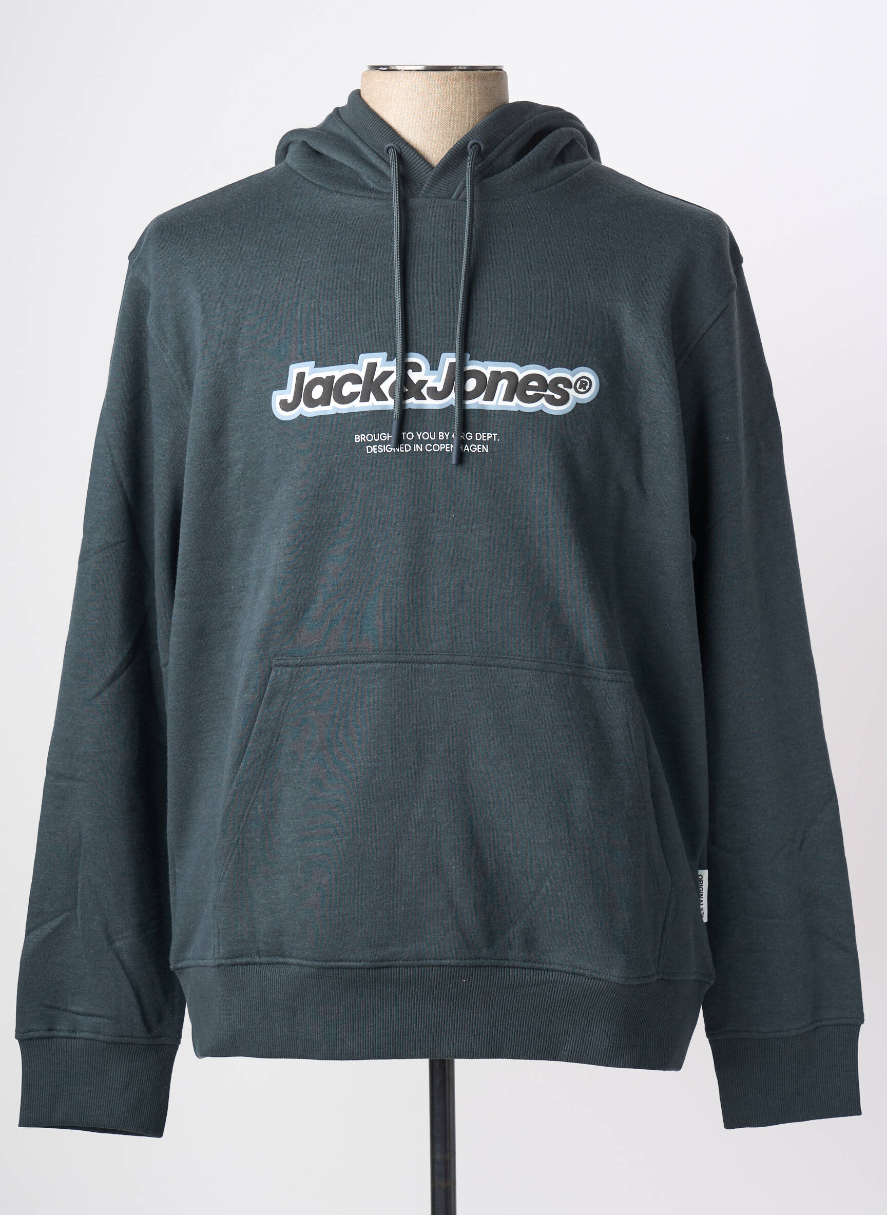 Kapišonas kišenės ilgos rankovės žalias JACK & JONES vyras