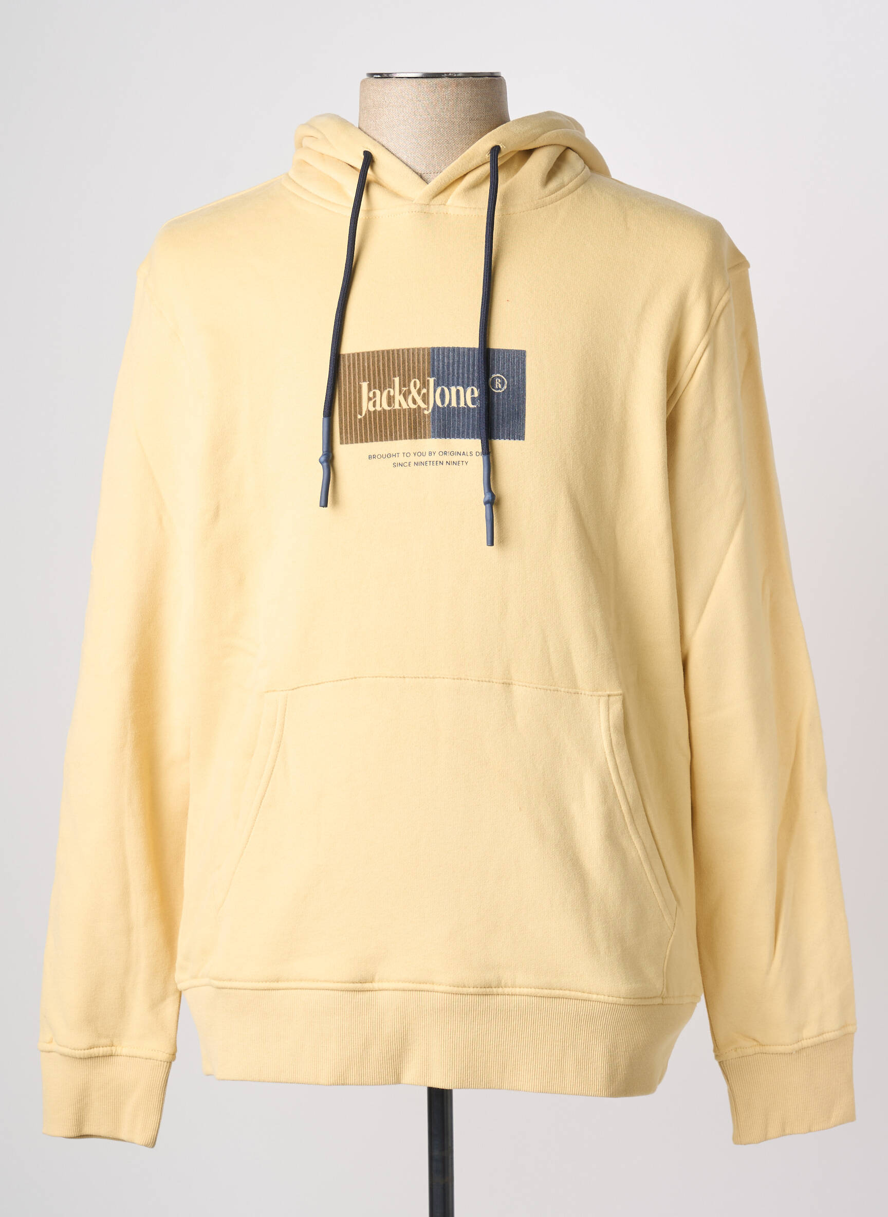 Kapišonas kišenės ilgos rankovės geltona JACK & JONES vyras