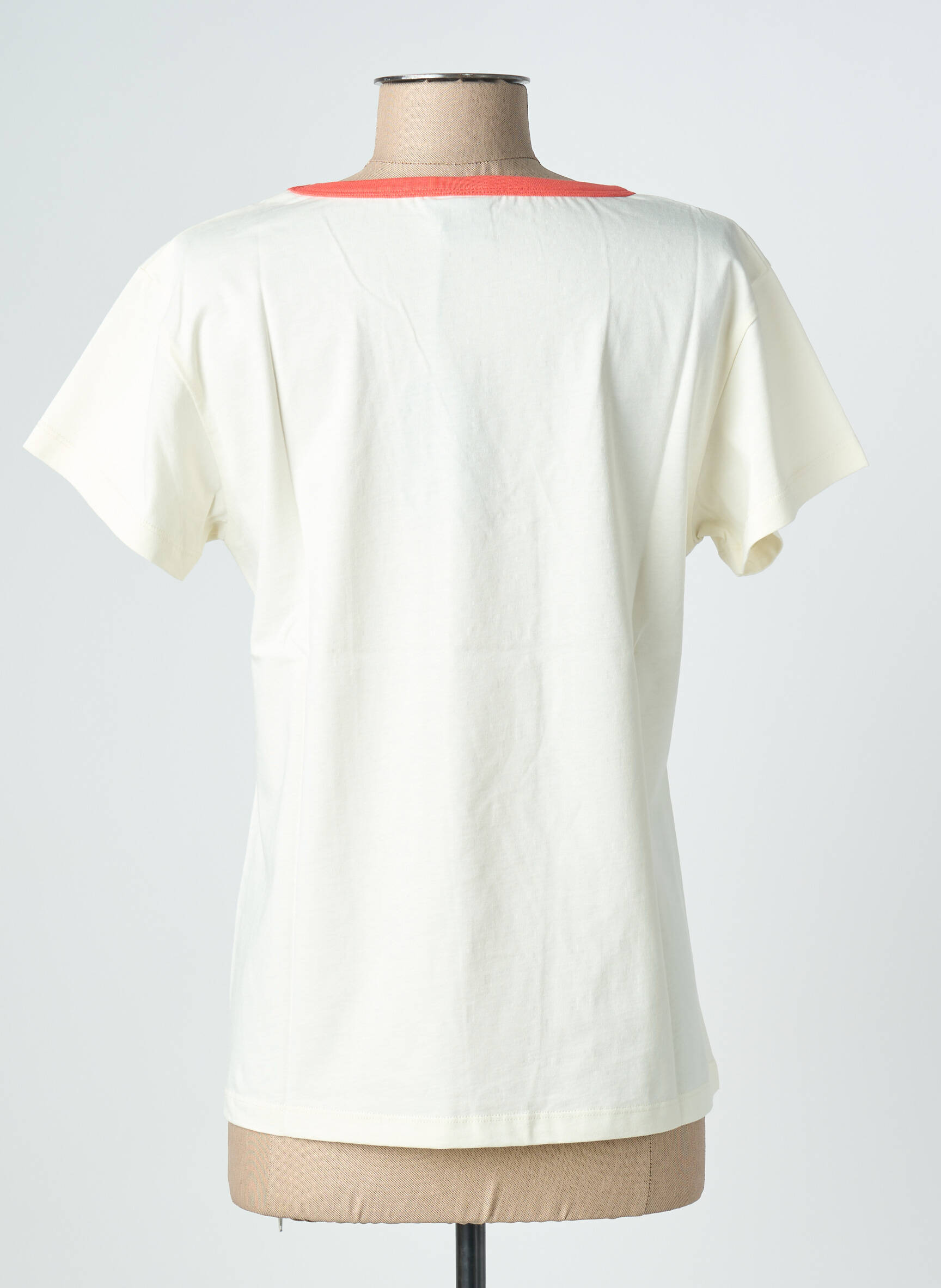 T-marškinys floqué serigrafija trumpas rankovės baltas NINE TEES moteris