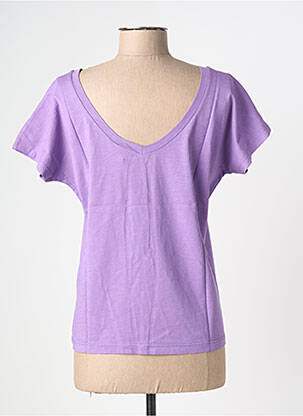 T-marškinys floqué serigrafija trumpas rankovės violetinis NINE TEES moteris
