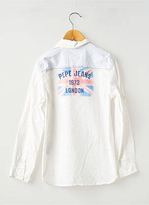 Ilgomis rankovėmis marškinys popelinos audinys, kuris pasižymi lygiu ir tankiu paviršiumi. baltas PEPE JEANS berniukas