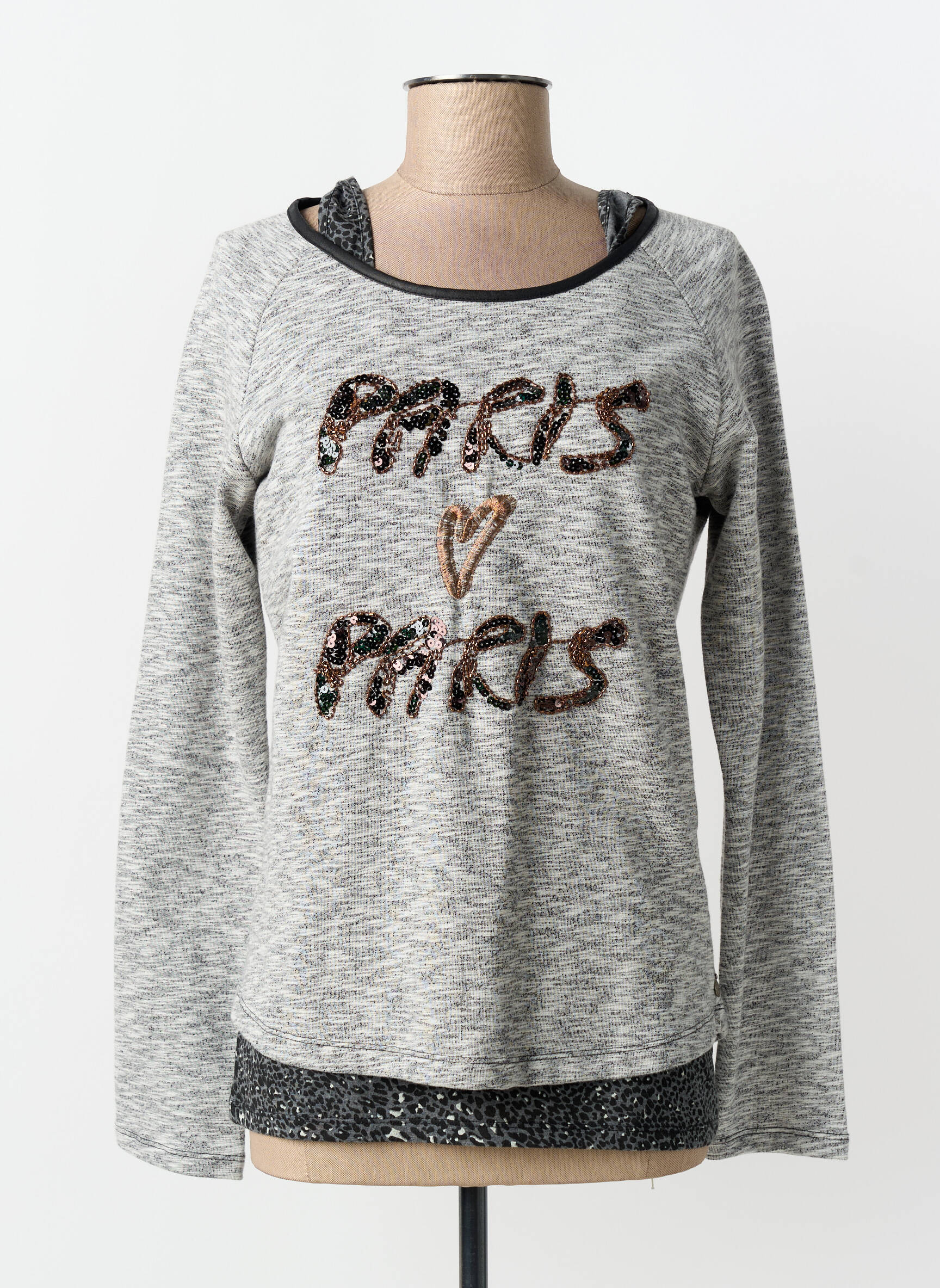 Mikroskopas pusiau nepralaidus tinklas ilgos rankovės pilka MAISON SCOTCH moteris