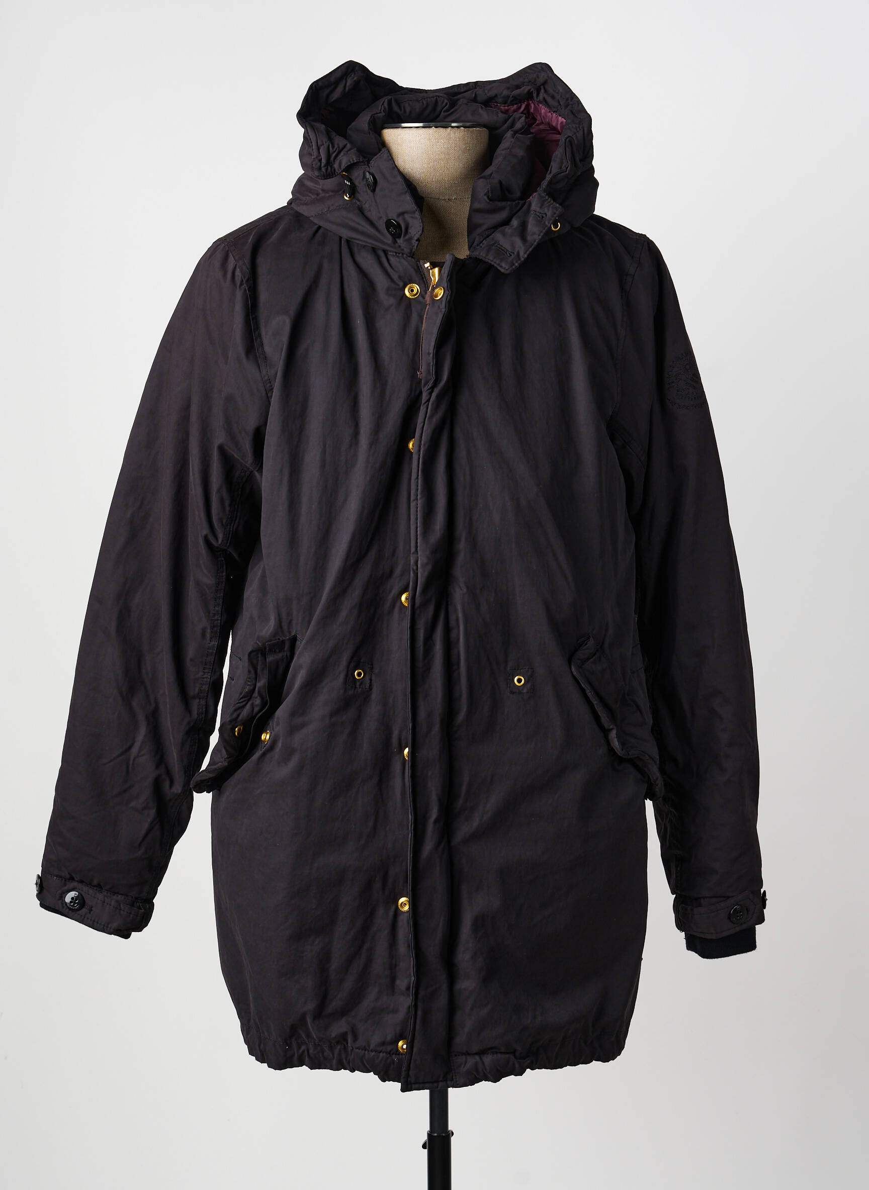 Parka bordo apdailos rankogaliai su gobtuvu juodas SCOTCH & SODA vyras
