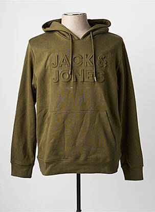 Kapišonas kišenės ilgos rankovės žalias JACK & JONES vyras