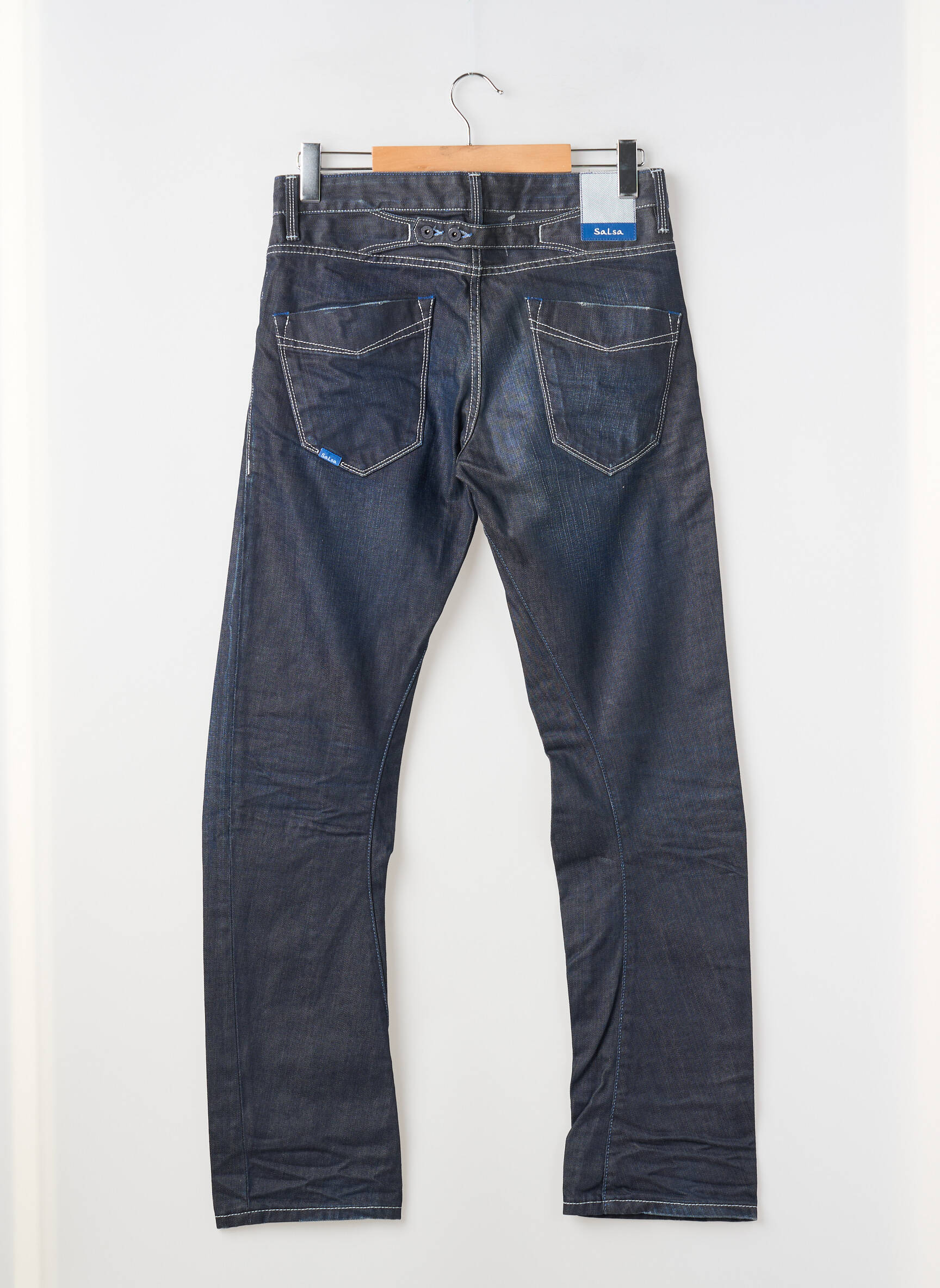 Tiesios kirpimo džinsai priekinė mygtukų uždarymo sistema normala dydis mėlyna SALSA vyras
