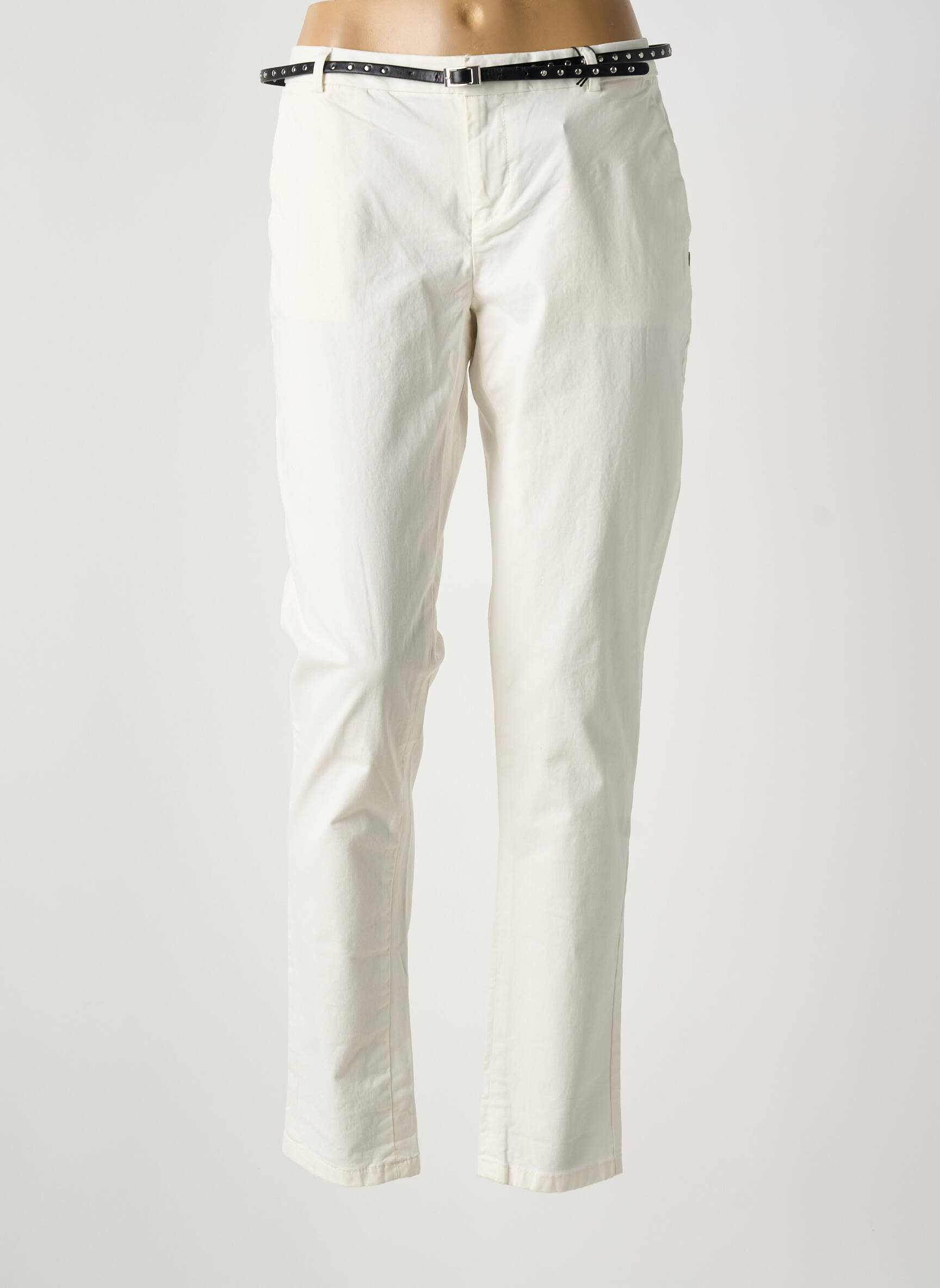 Chino kelnė popelinos audinys, kuris pasižymi lygiu ir tankiu paviršiumi. normala dydis baltas SCOTCH & SODA moteris