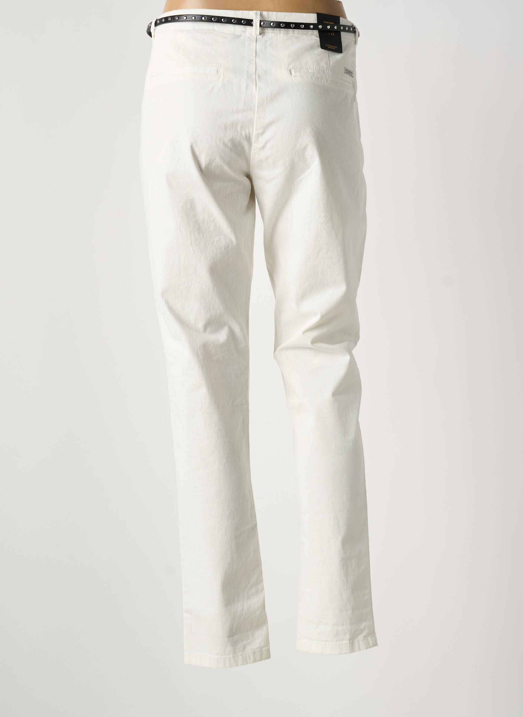 Chino kelnė popelinos audinys, kuris pasižymi lygiu ir tankiu paviršiumi. normala dydis baltas SCOTCH & SODA moteris