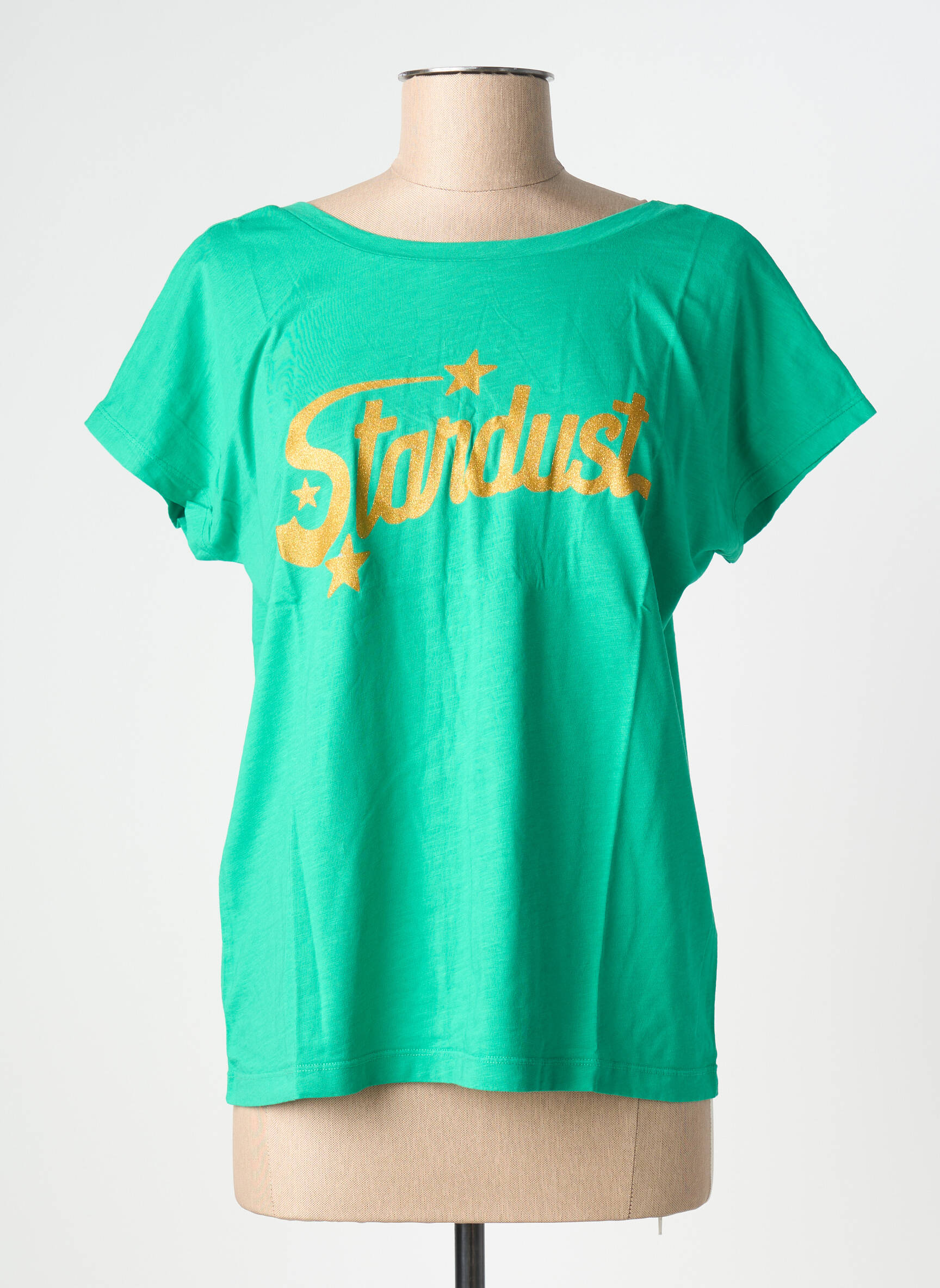 T-marškinys floqué serigrafija trumpas rankovės žalias NINE TEES moteris