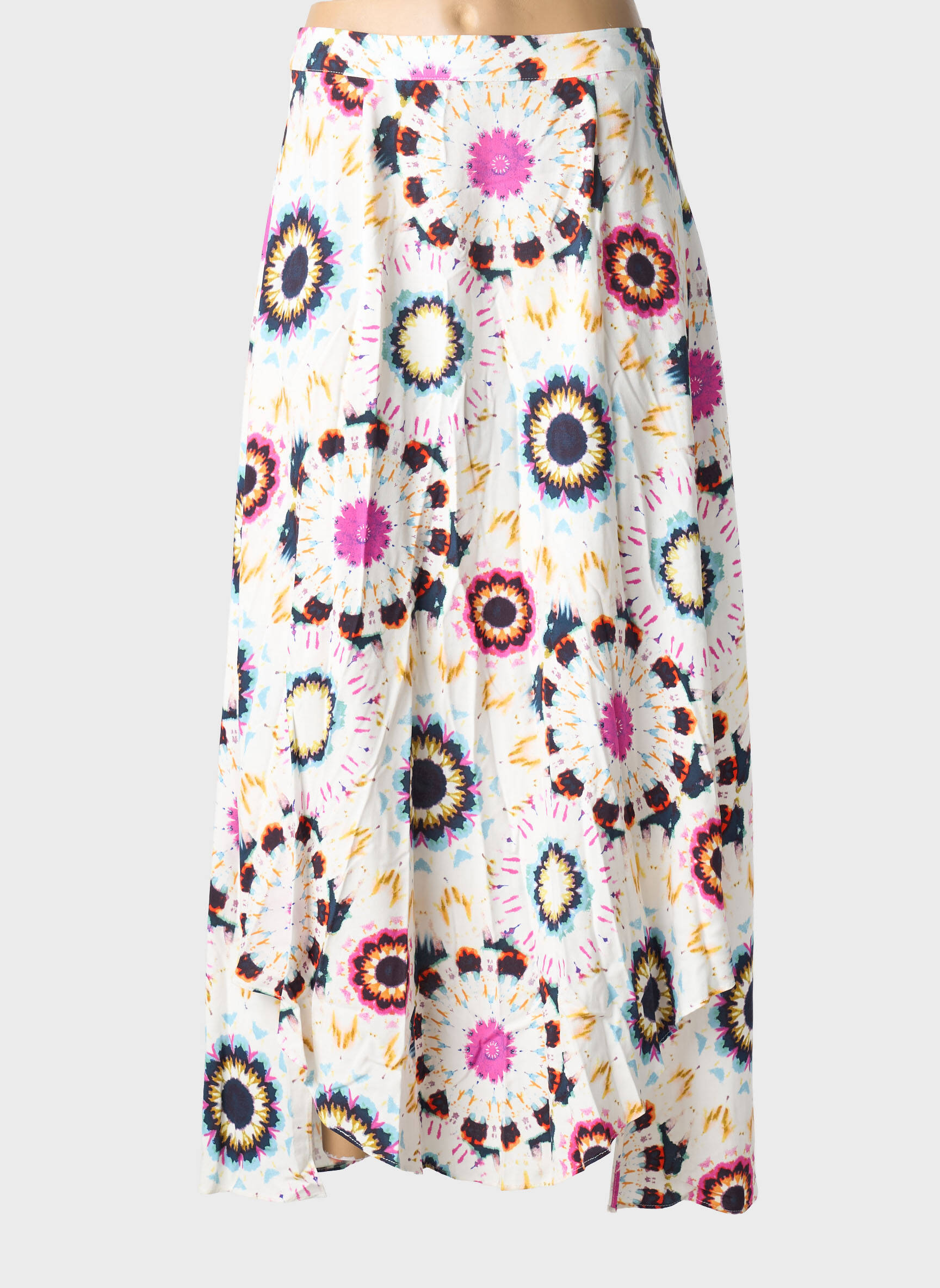 Ilgas sijonas fantazijos raštas baltas LPB LES PETITES BOMBES  moteris