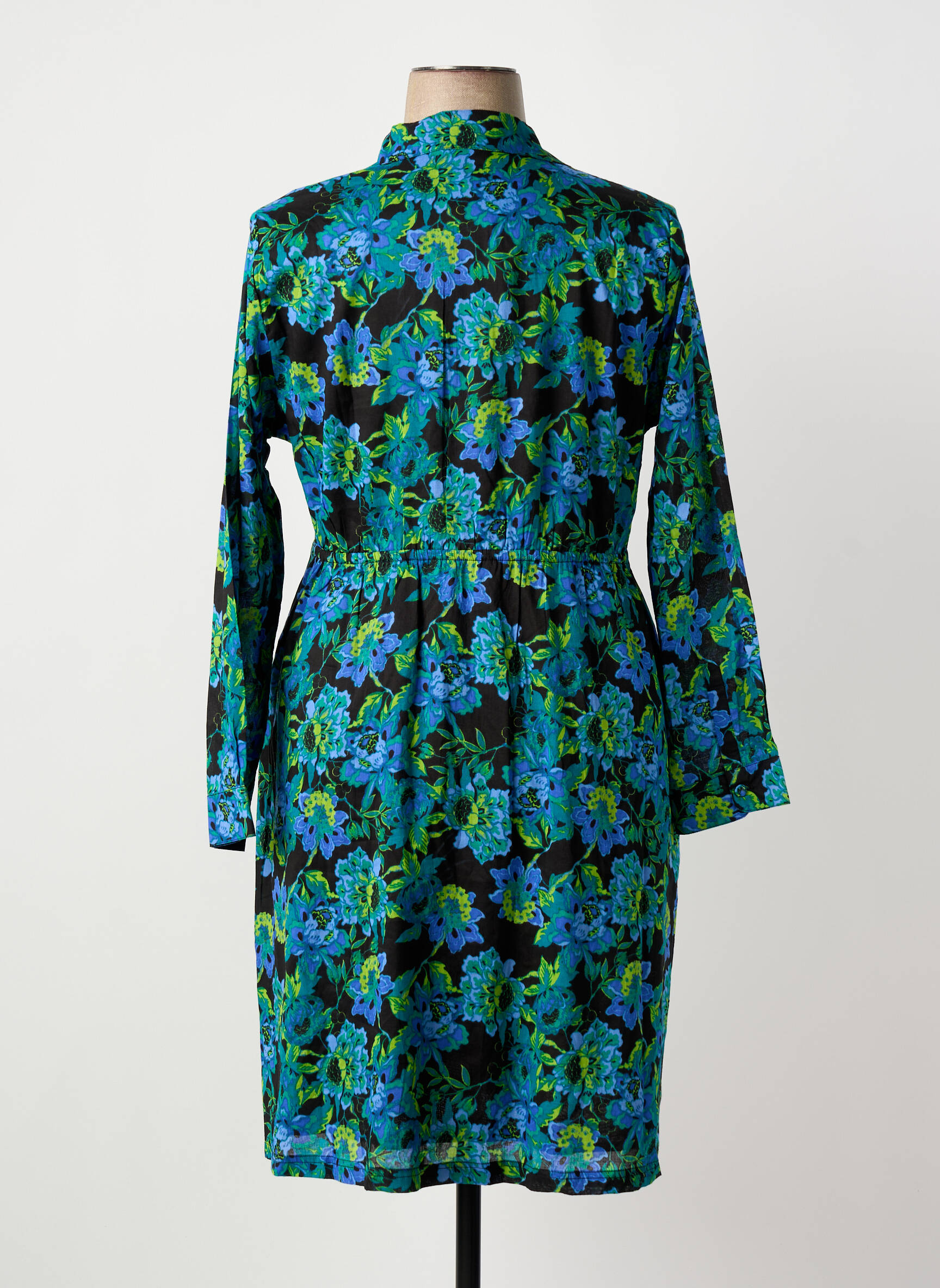 Pusilgių suknelė gėlių raštas ilgos rankovės juodas LA FIANCÉE moteris