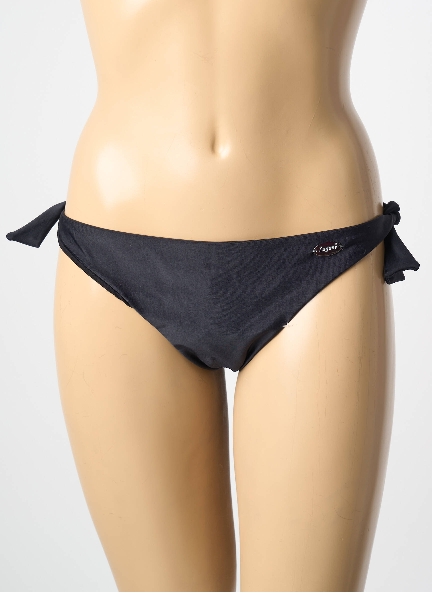 Maudymosi kelnaitės satino efektas bikini juodas HAUTE PRESSION moteris