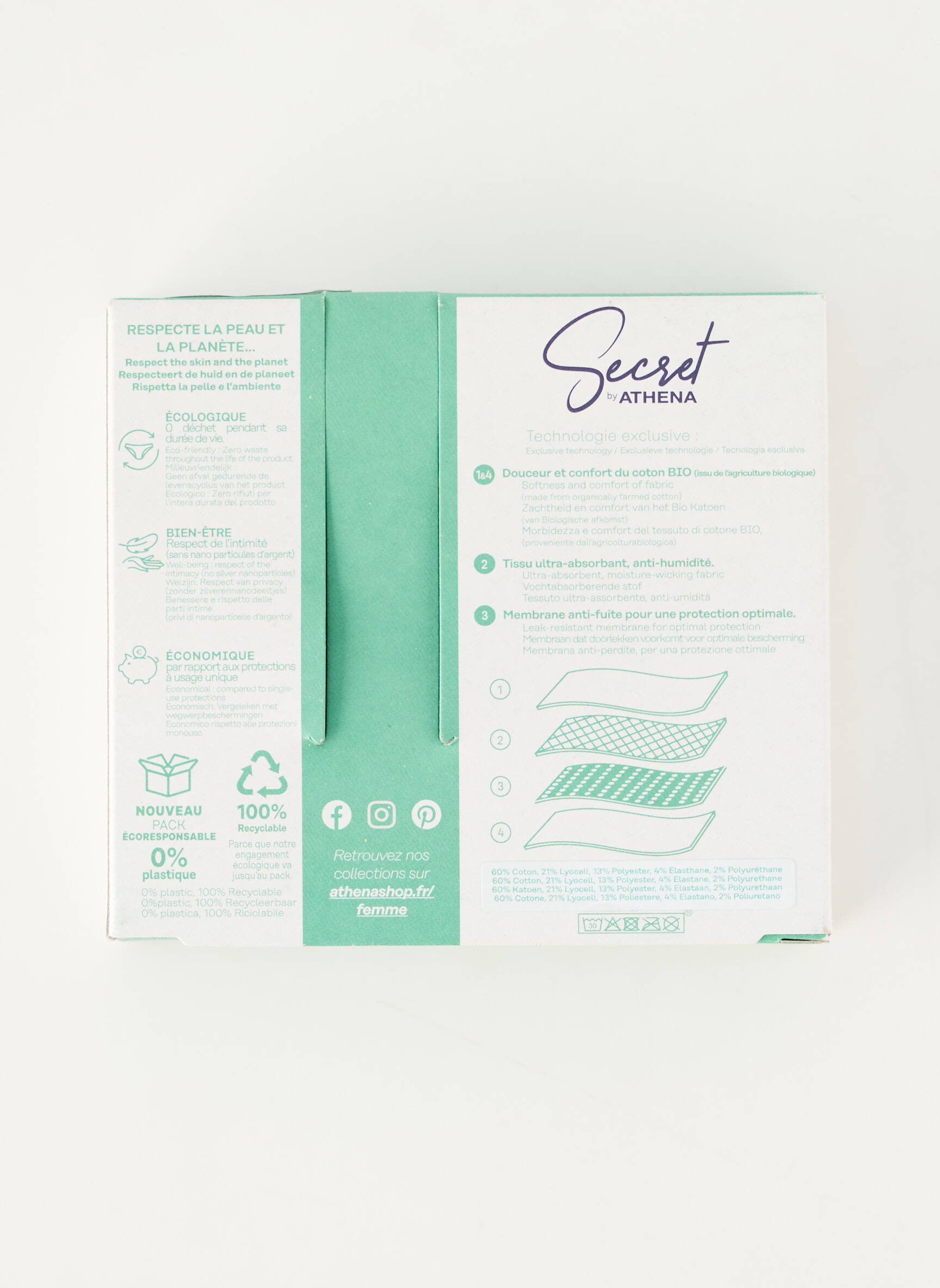 Menstruacinė kelnaitė tamprumas juodas SECRET BY ATHENA moteris