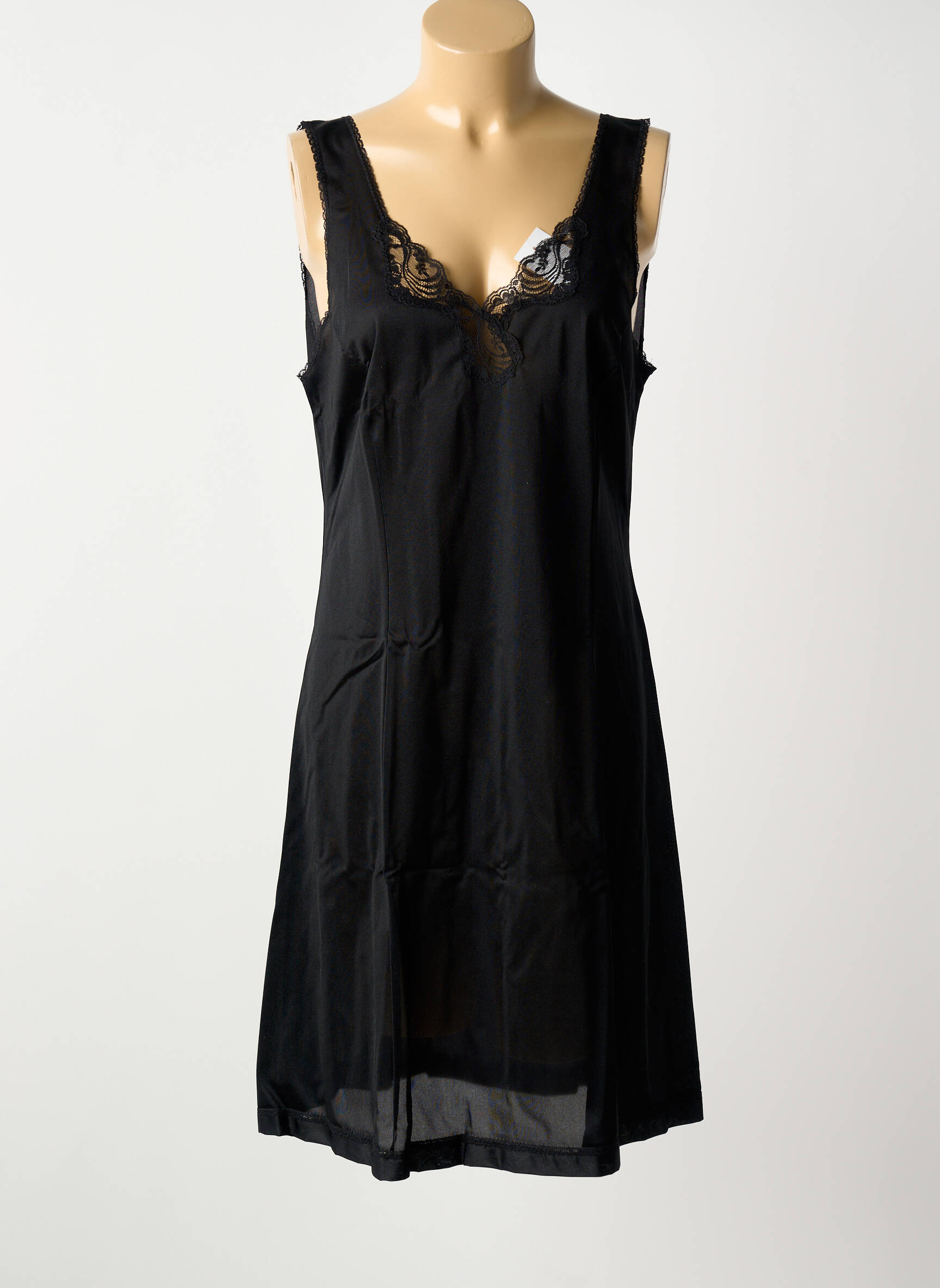 Sijonas/suknelės dugnas satino efektas juodas LINGERIE ELIZABETH moteris