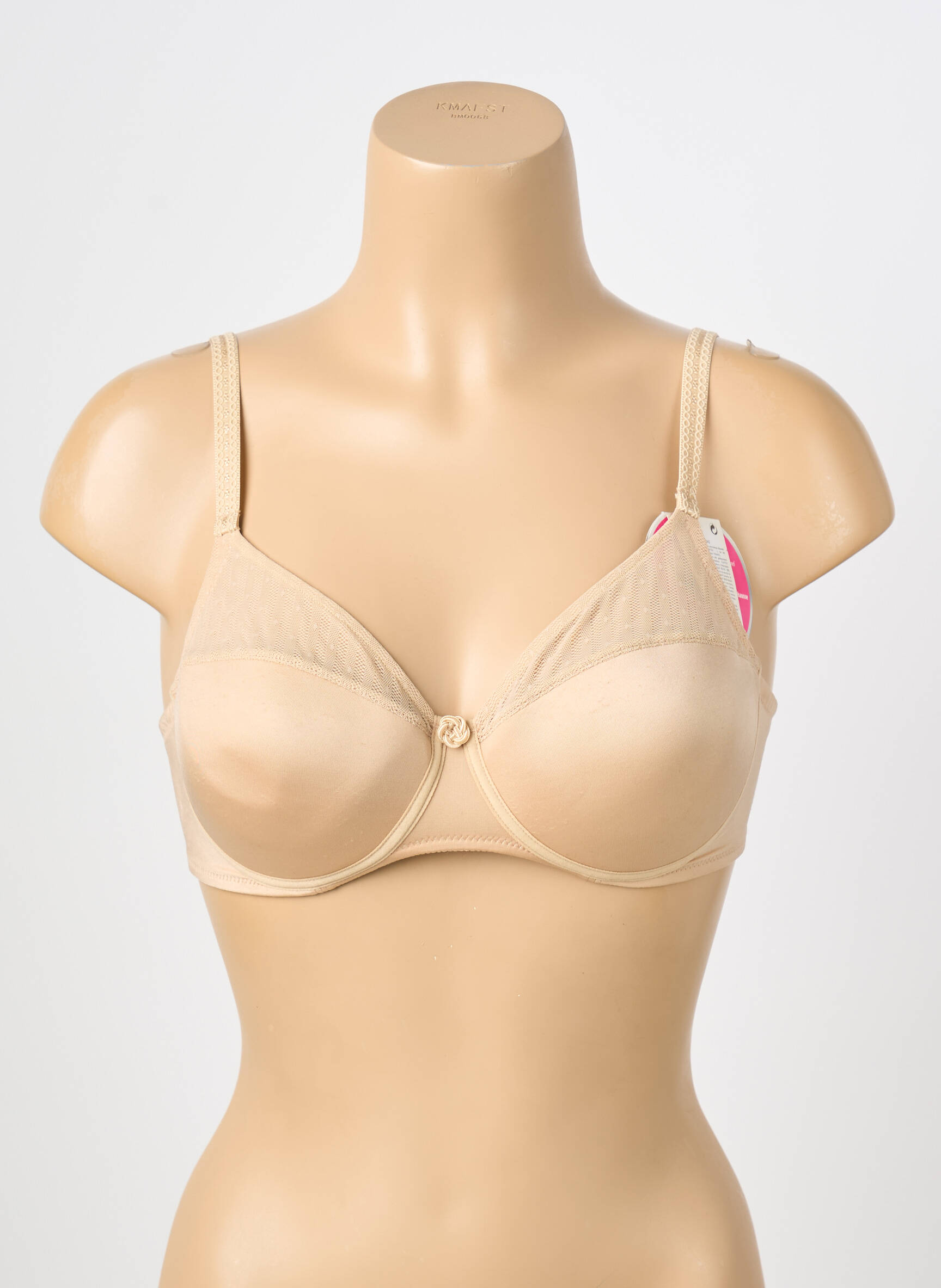 Liemenėlė satino efektas push-up liemenėlė su aukštu palaikymu kremas PLAYTEX moteris