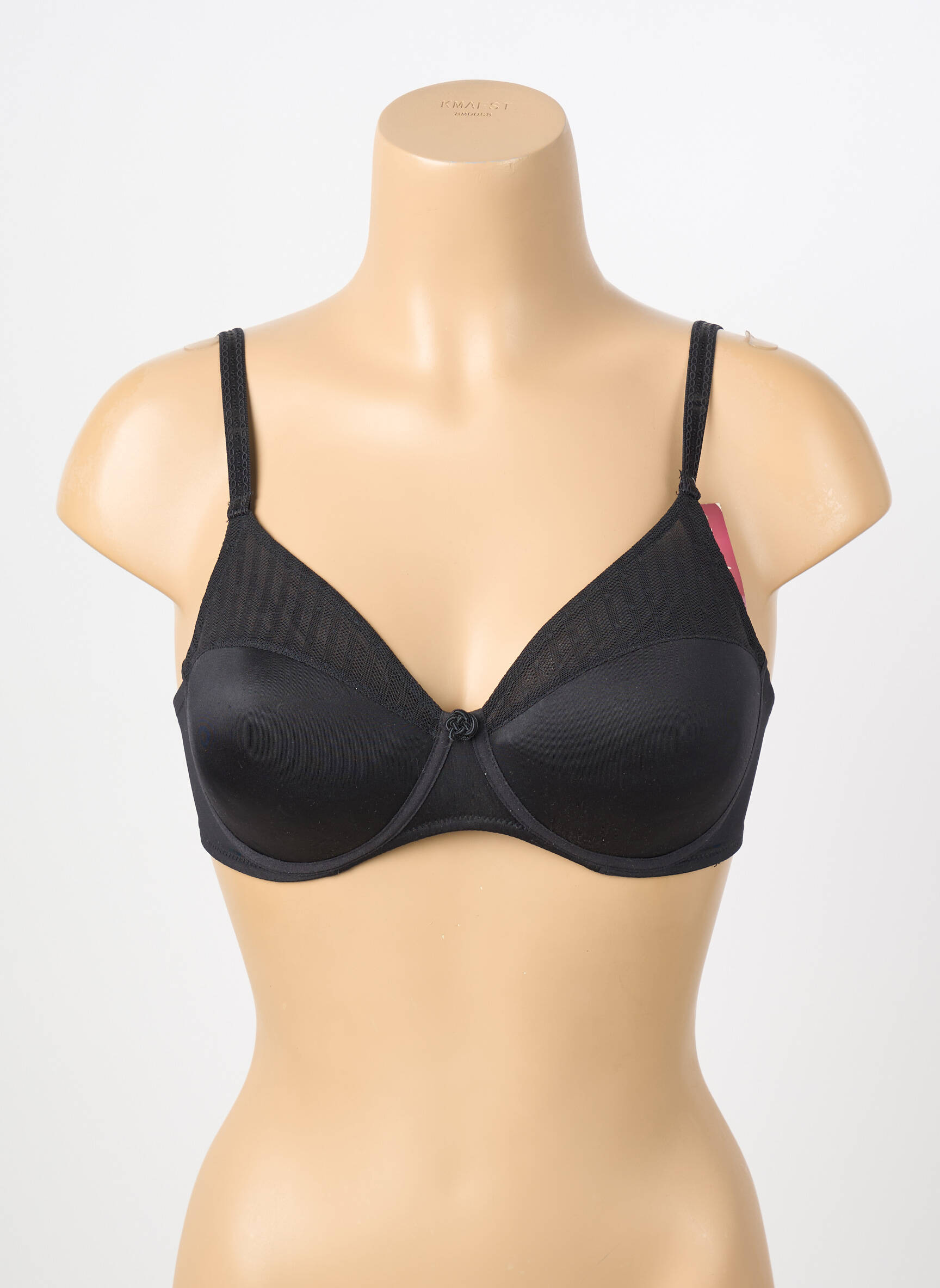 Liemenėlė satino efektas push-up liemenėlė su aukštu palaikymu juodas PLAYTEX moteris