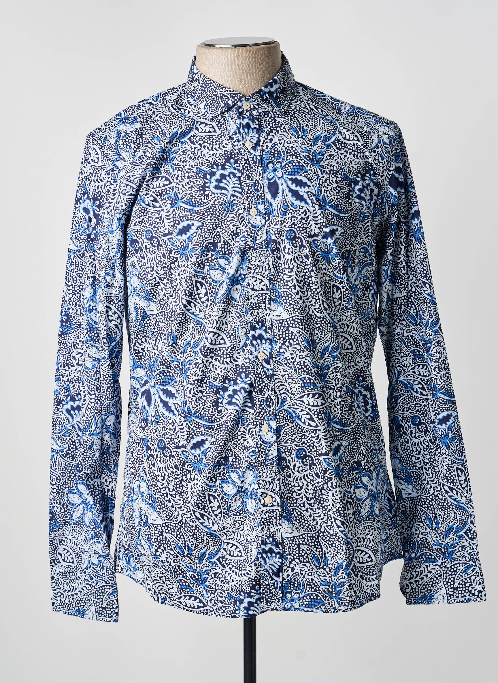Ilgomis rankovėmis marškinys centrinė iškirptė mėlyna SCOTCH & SODA vyras