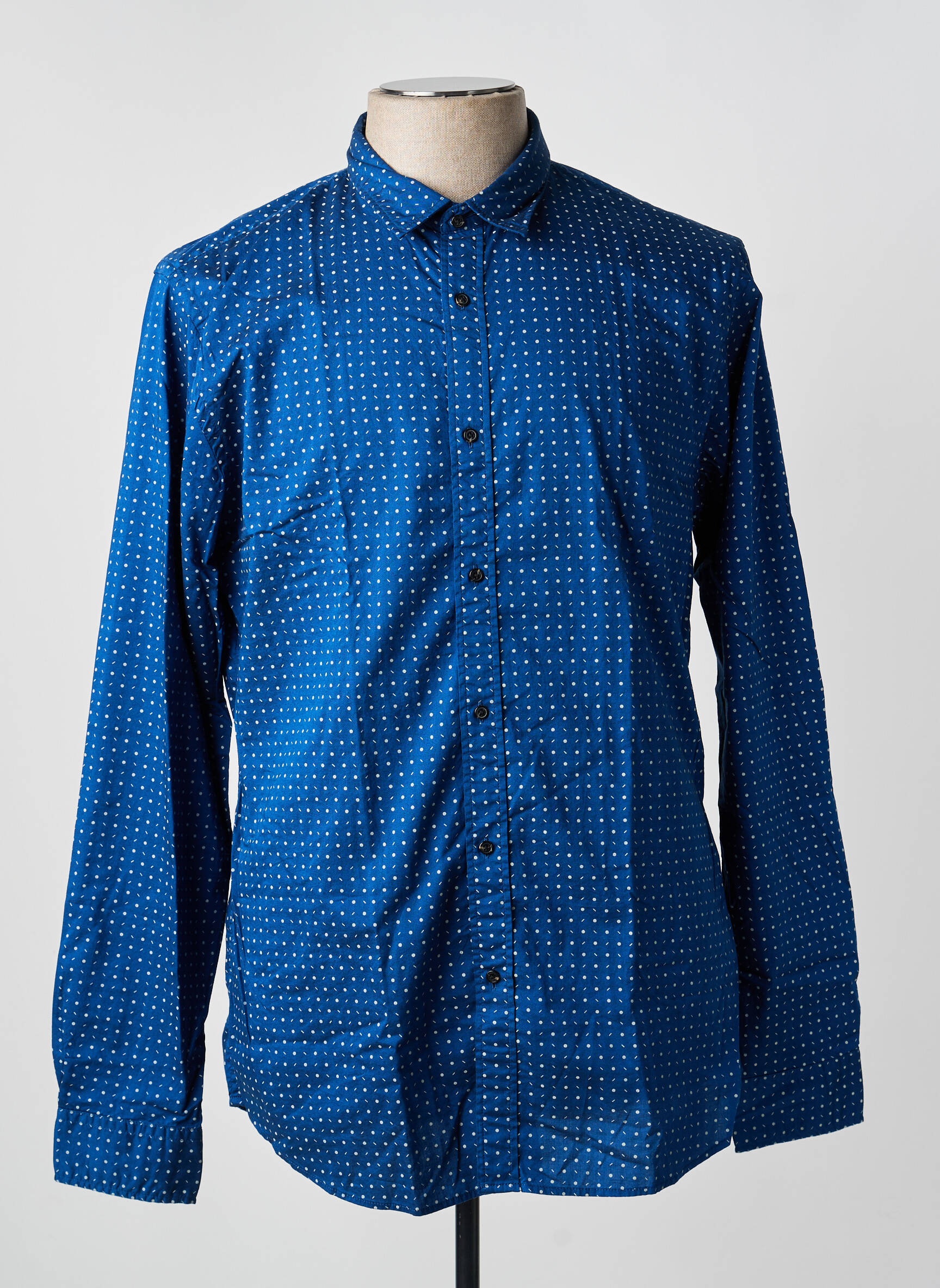 Ilgomis rankovėmis marškinys centrinė iškirptė mėlyna SCOTCH & SODA vyras