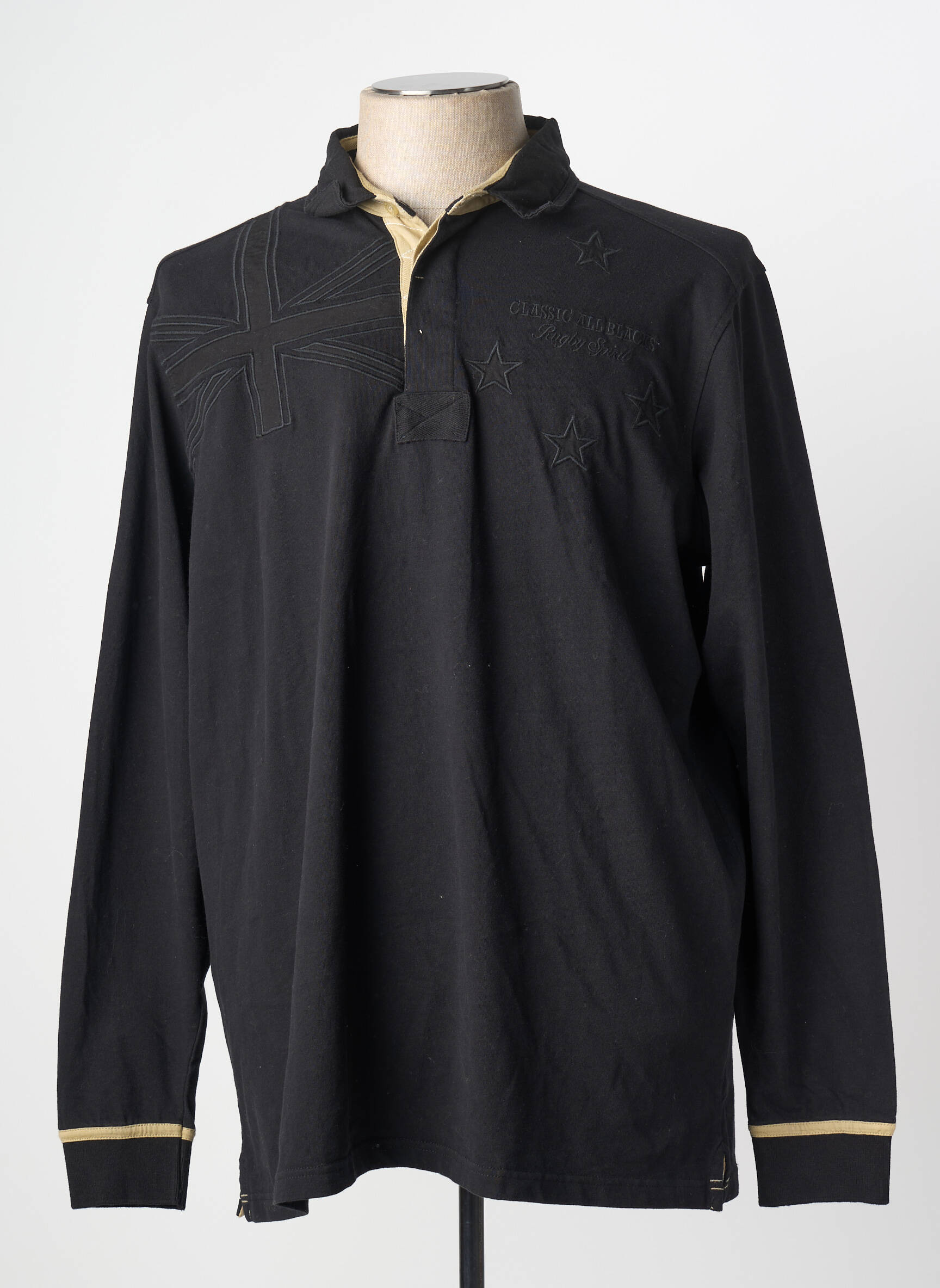 Polo ilgos rankovės ilgos rankovės juodas CLASSIC ALL BLACKS vyras