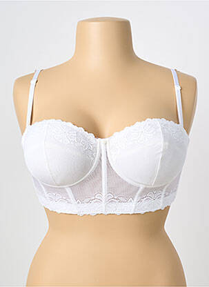 Liemenėlė satino efektas aukštas balkoninis liemenėlė baltas ALNA LINGERIE moteris