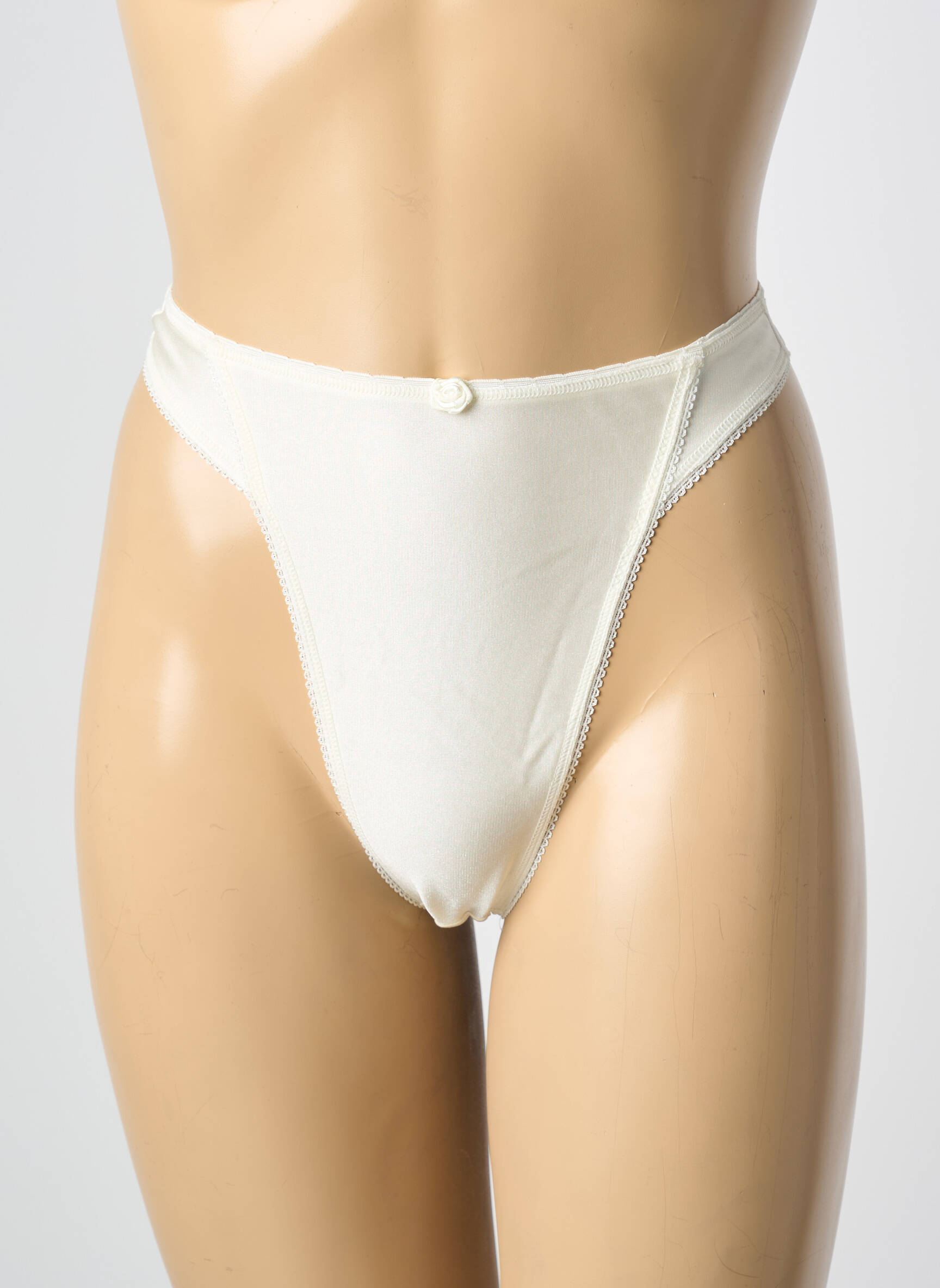 Tanga satino audinys bežinis FANTASIE moteris