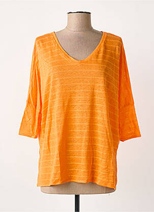 T-marškinys 3/4 rankovės 3/4 rankovės oranžinė ABSOLUT CASHMERE moteris