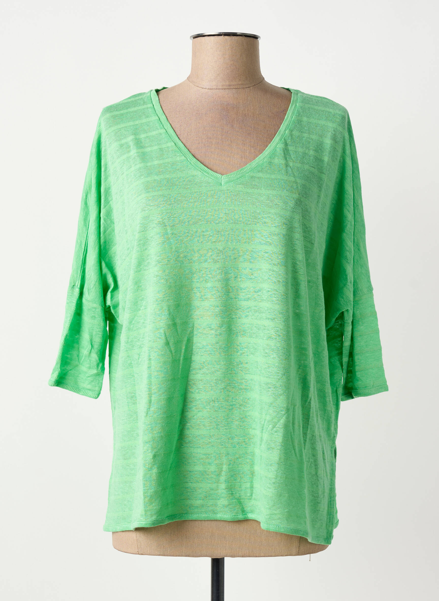 T-marškinys 3/4 rankovės 3/4 rankovės žalias ABSOLUT CASHMERE moteris