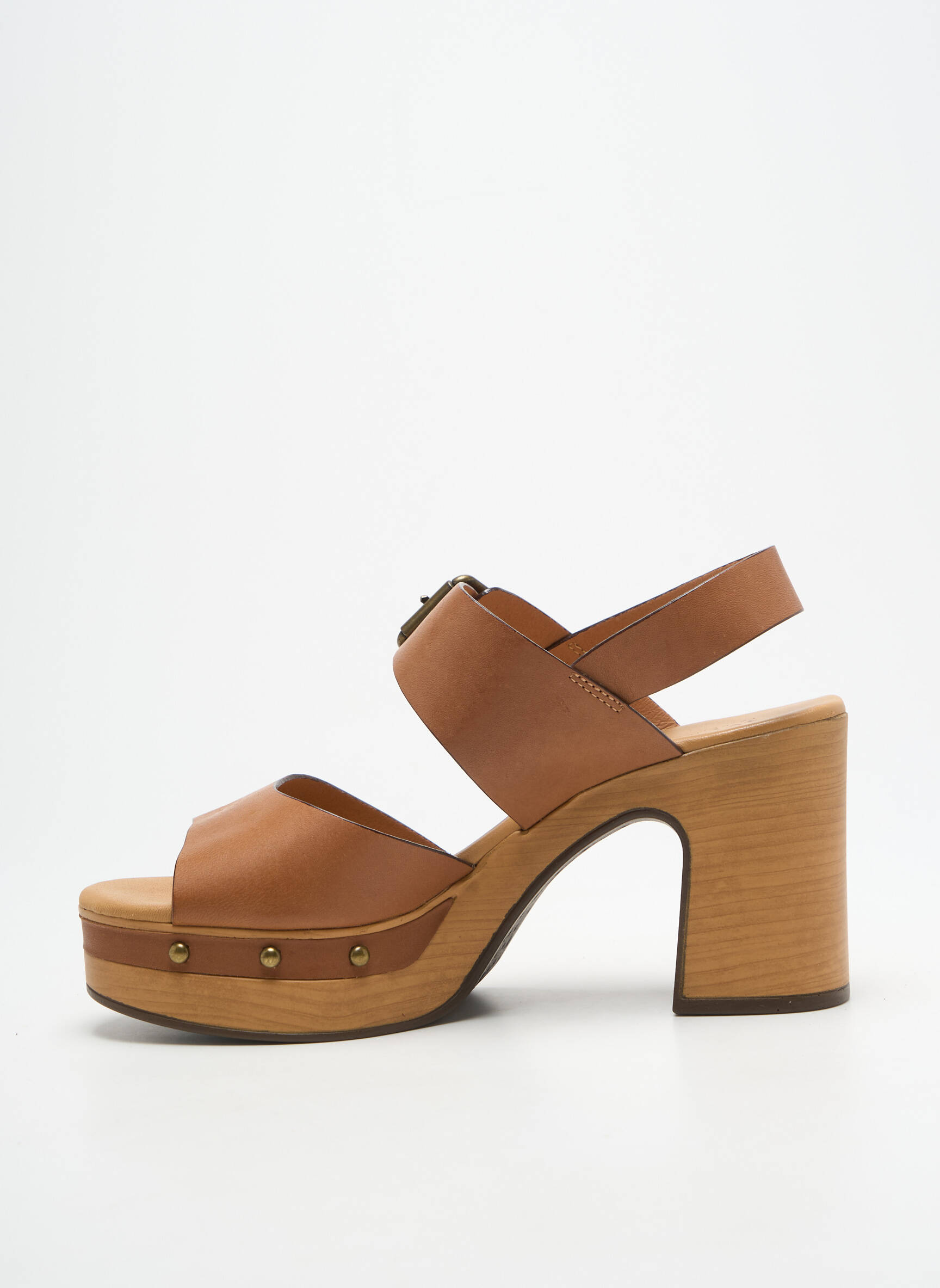 Sandalai/nu pėdos pusiau kompensuotas kulnas nuo 7 iki 9 cm rudas WEEKEND MAXMARA moteris