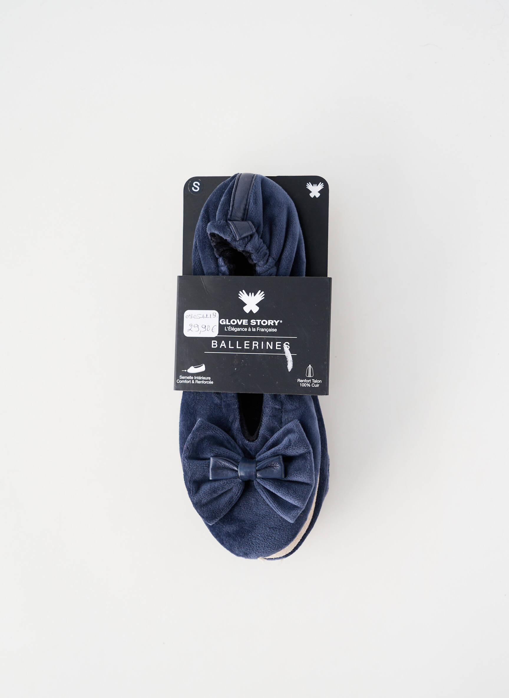 Bateliai/pantofliai odinė išorinė padas plokščias kulnas iki 3 cm mėlyna GLOVE STORY moteris