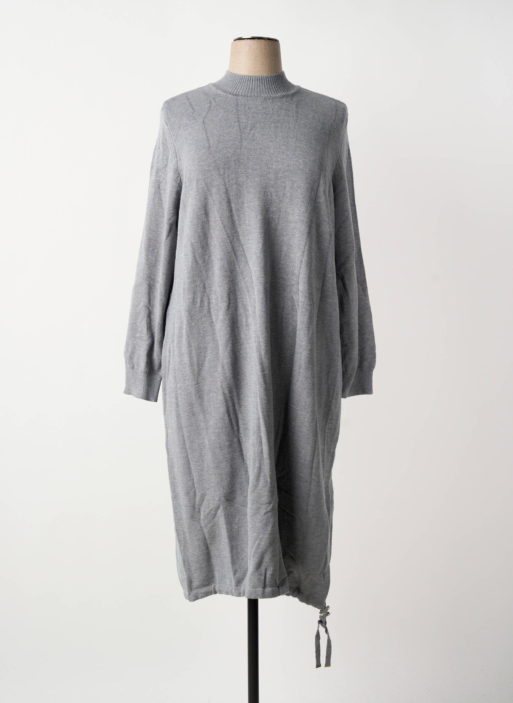 Megztinė suknelė apatinė dalis siaura ilgos rankovės pilka SHEEGO moteris