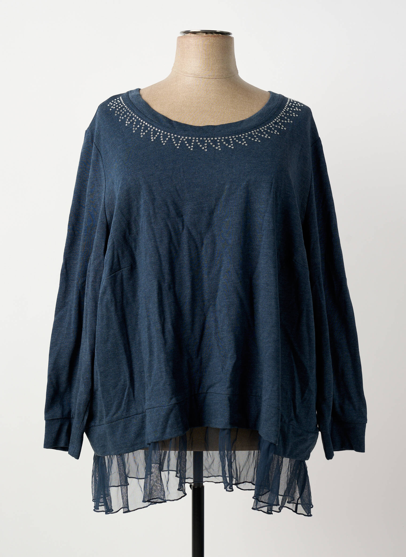 Mikroskopas tamprumas ilgos rankovės mėlyna SHEEGO moteris