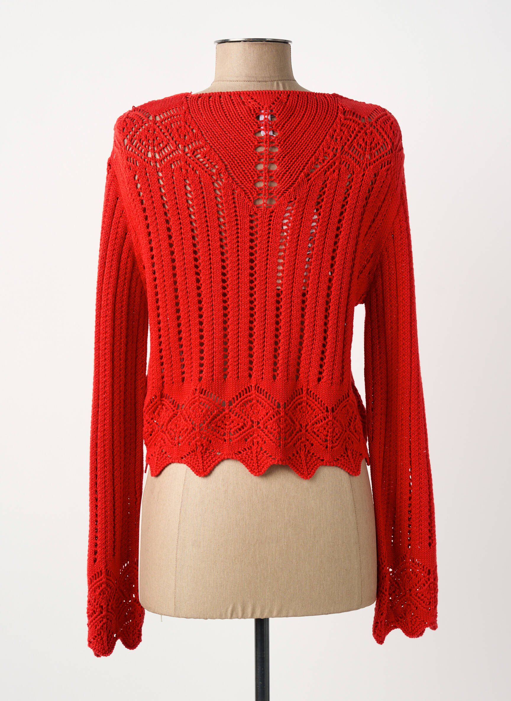 Ilgų rankovių liemenė centrinė iškirptė raudona MERI & ESCA moteris