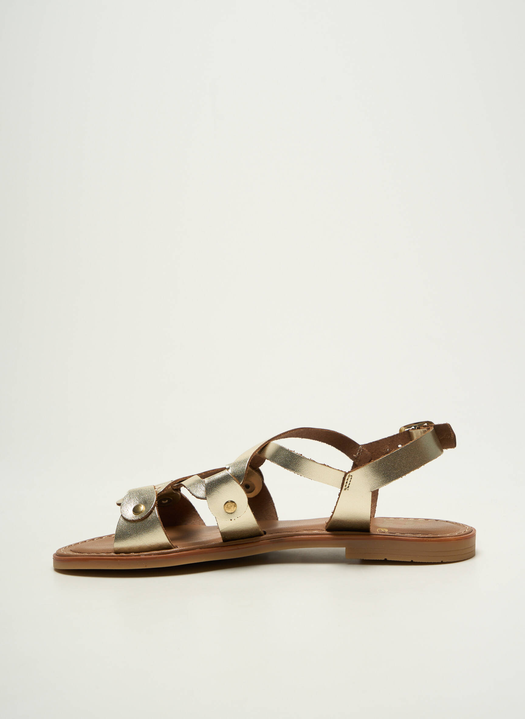 Sandalai/nu pėdos chiquet plokščias kulnas iki 3 cm auksas STUDIO SCARPE moteris