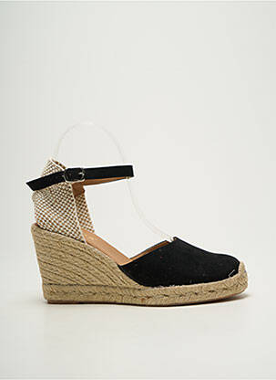 Espadrilės apvalus mygtukas kulnas nuo 7 iki 9 cm juodas EMMA moteris