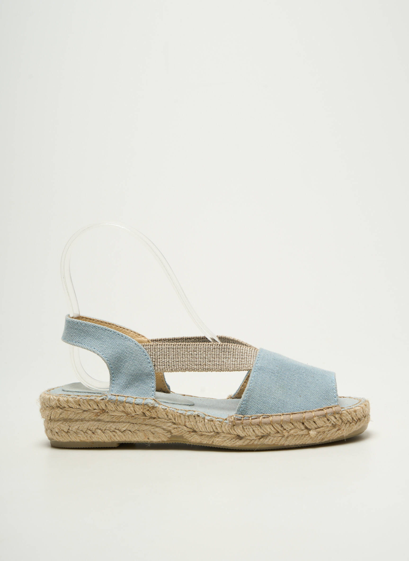 Espadrilės atvira pabaiga plokščias kulnas iki 3 cm mėlyna EMMA moteris