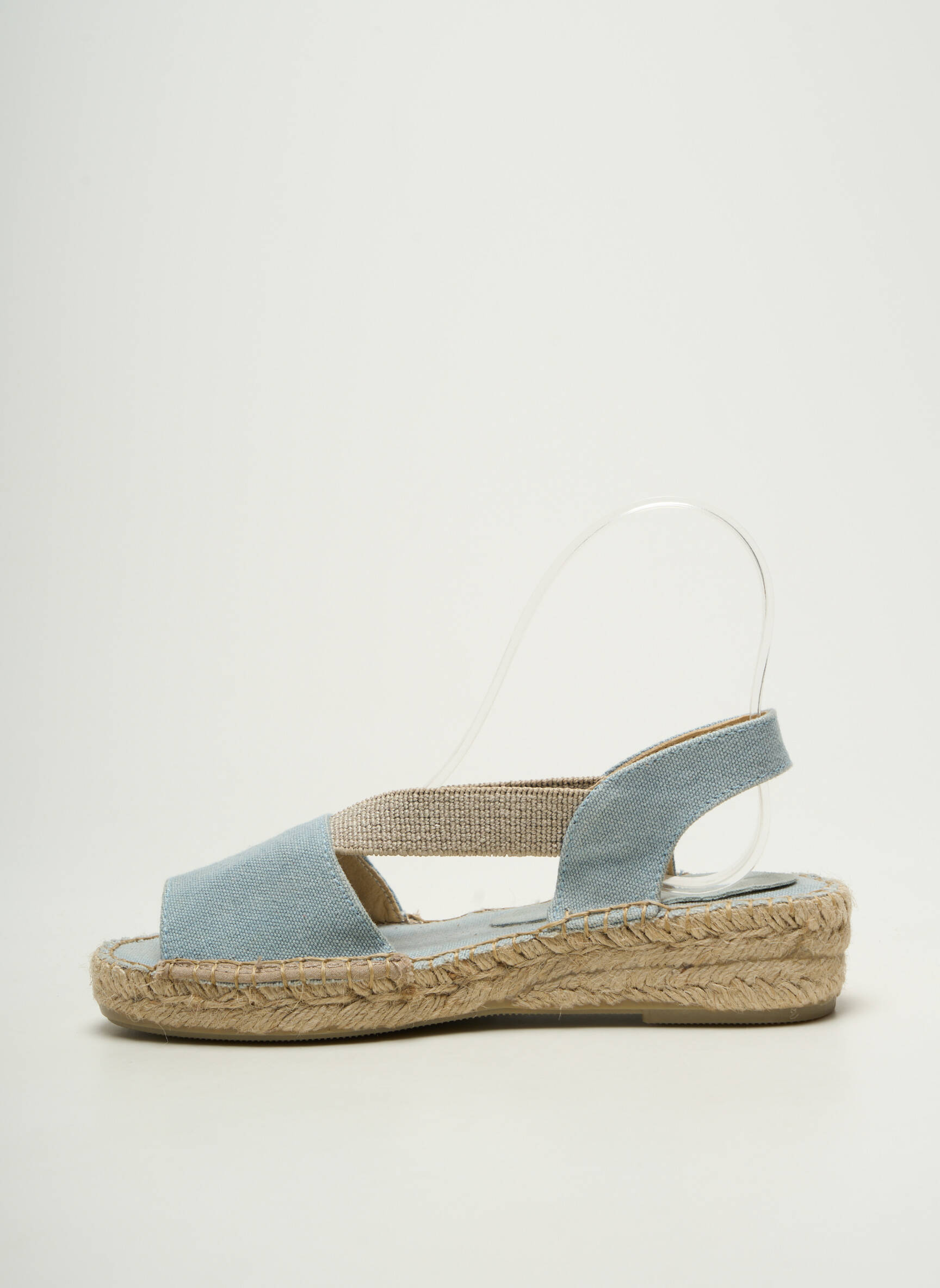 Espadrilės atvira pabaiga plokščias kulnas iki 3 cm mėlyna EMMA moteris