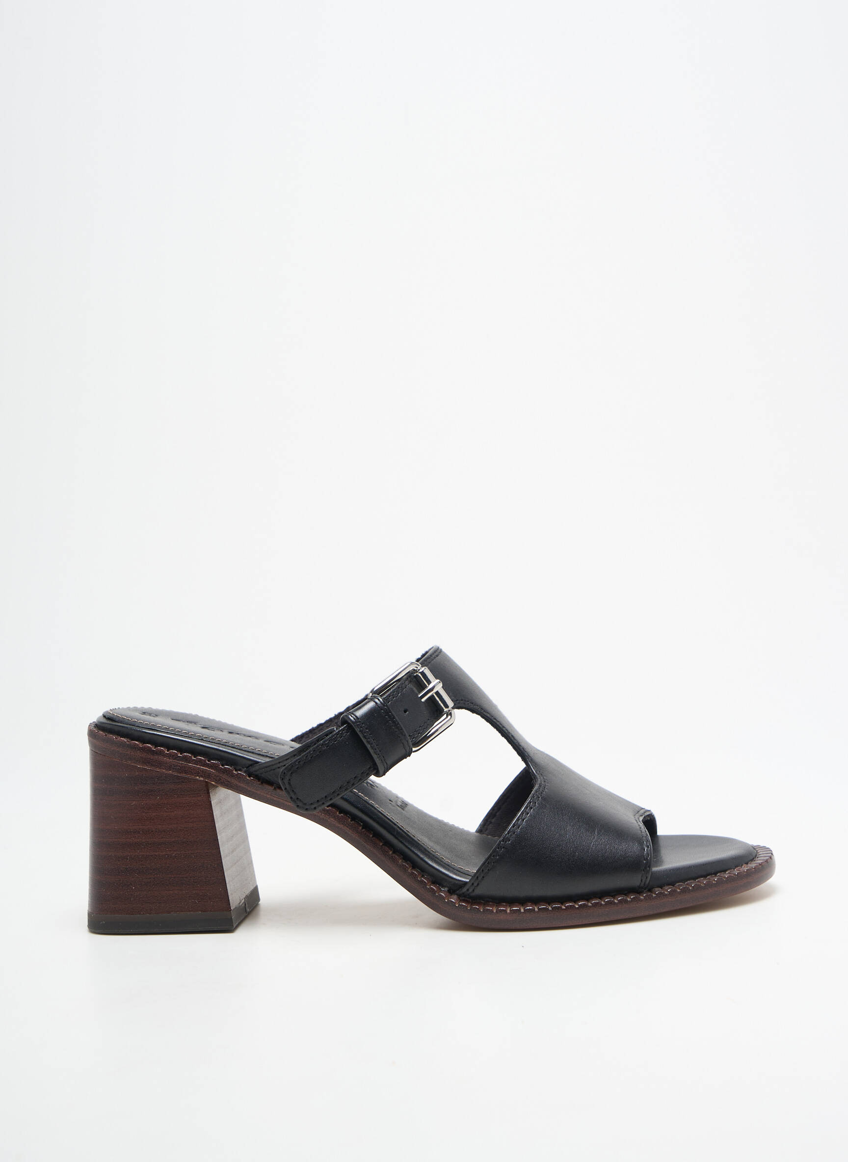 Mule/sabotai satino audinys kulnas nuo 7 iki 9 cm juodas TAMARIS moteris