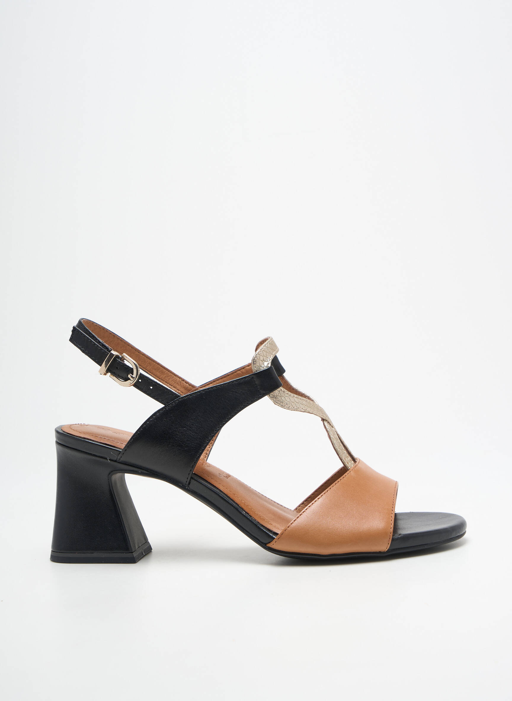 Sandalai/nu pėdos satino audinys kulnas nuo 7 iki 9 cm rudas TAMARIS moteris